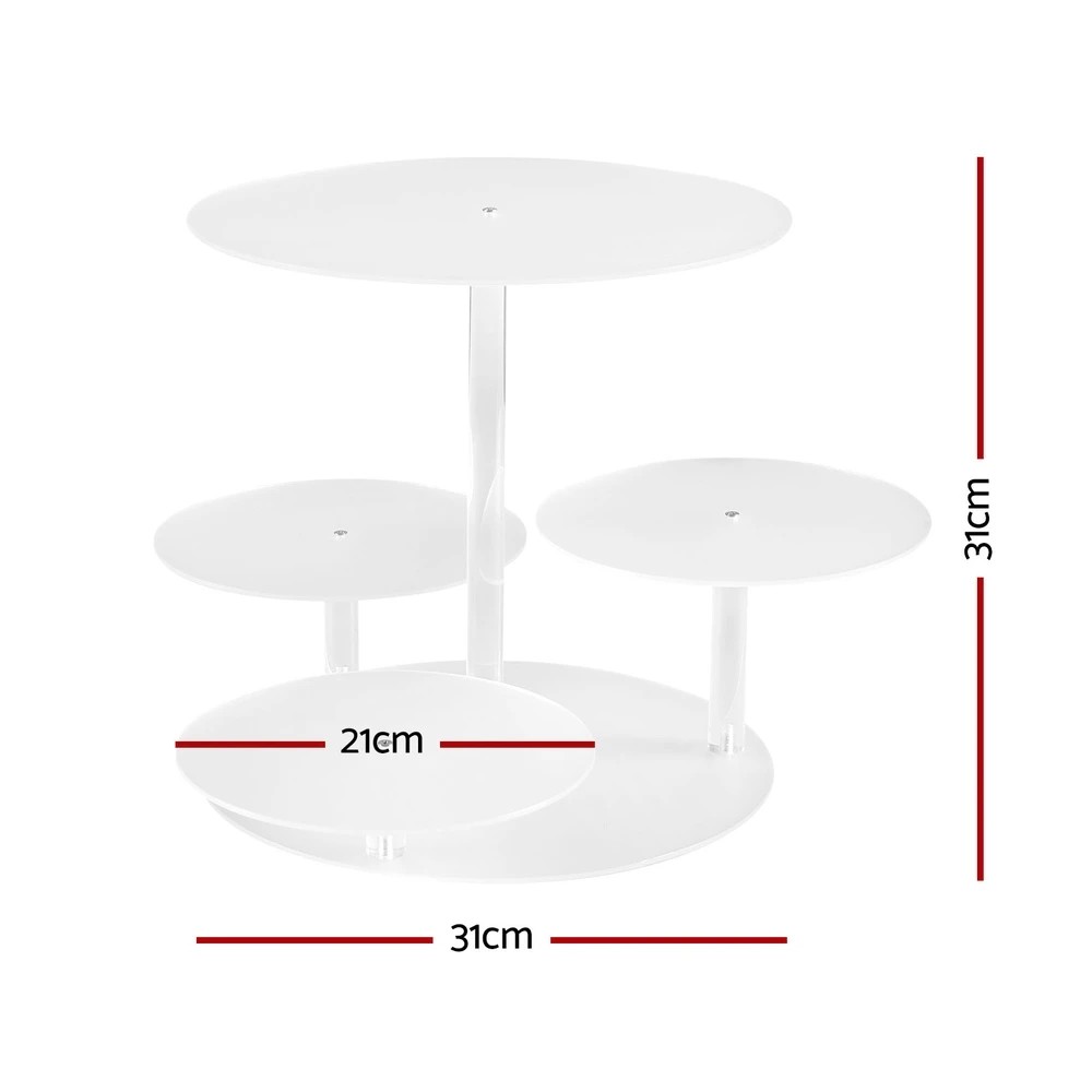 2 5-Star Chef Cake Stand 5 Tiers Acrylic Holder Display Round Clear Wedding Party - Clear, 2 of 4