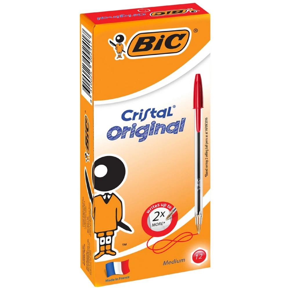 1 BIC Cristal Original Ballpoint Pens Red 12 Pack, 1 of 6