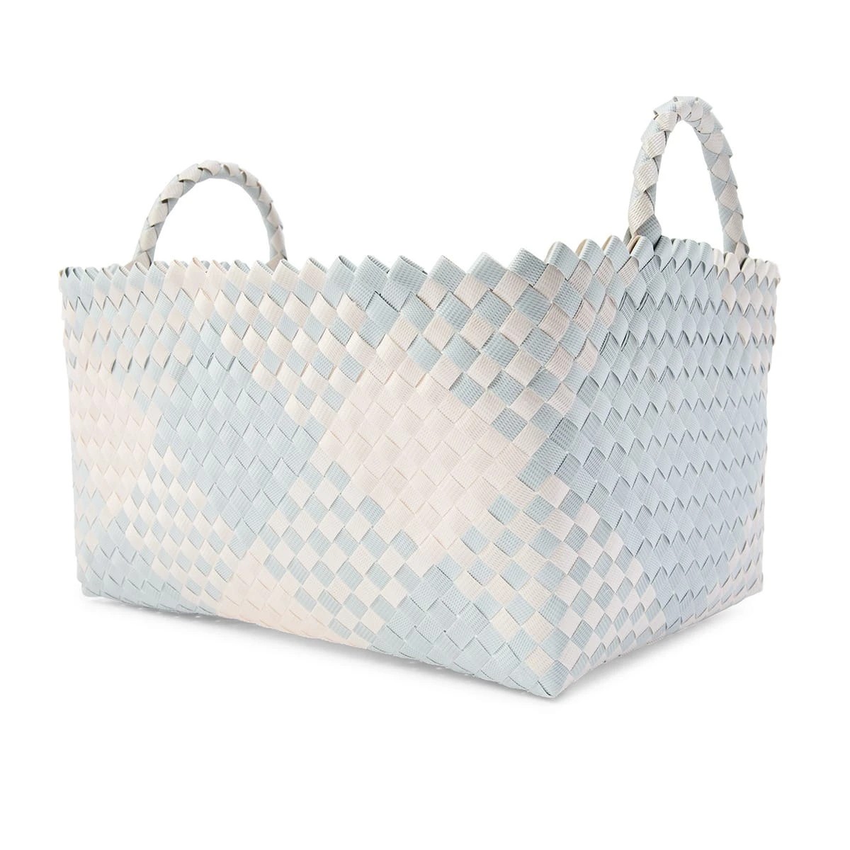 5 Rectangle Check Plastic Basket - Blue, 5 of 7