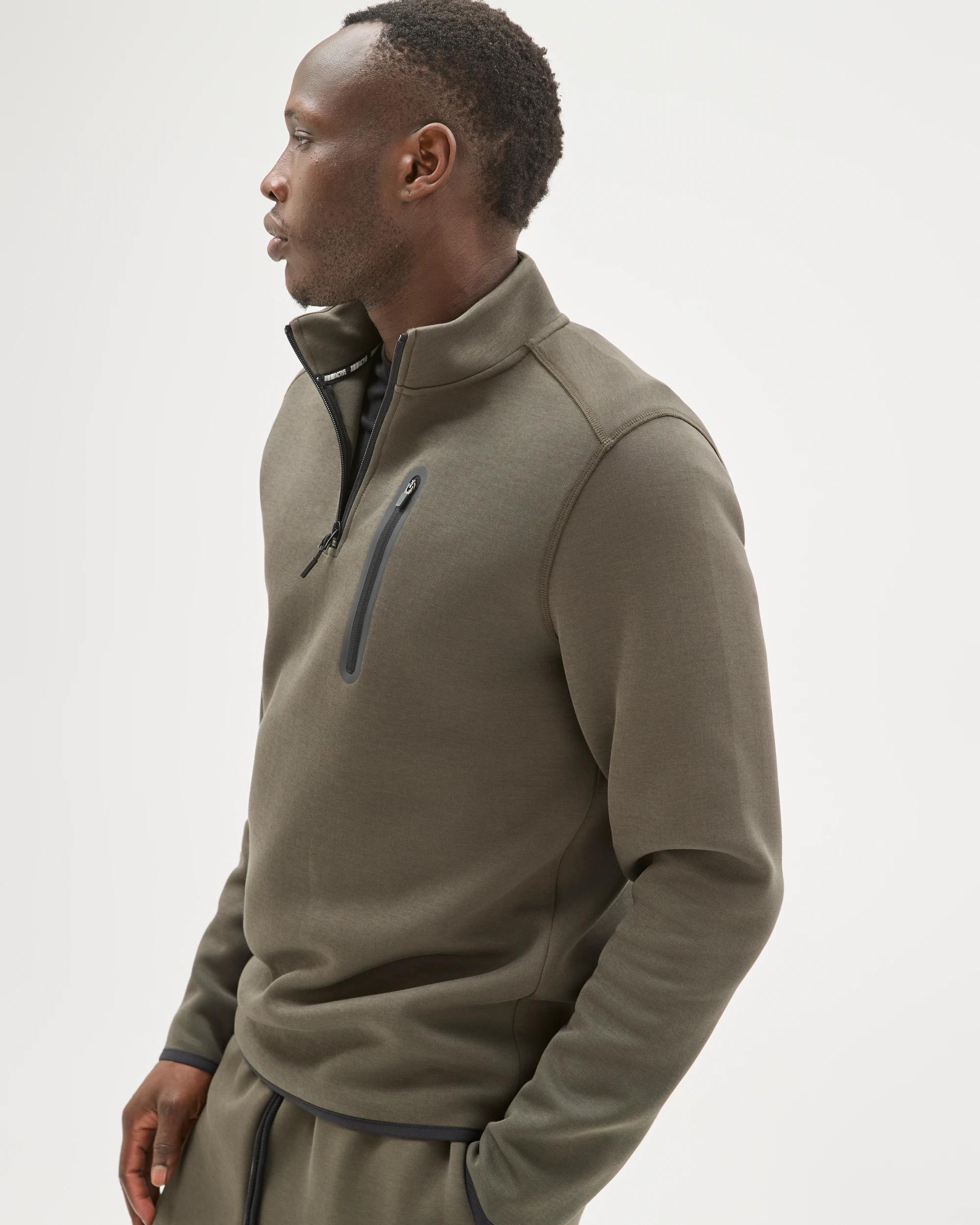 3 Target Active Australian Cotton Blend Tech Quarter Zip Jumper KHAKI, 3 of 6