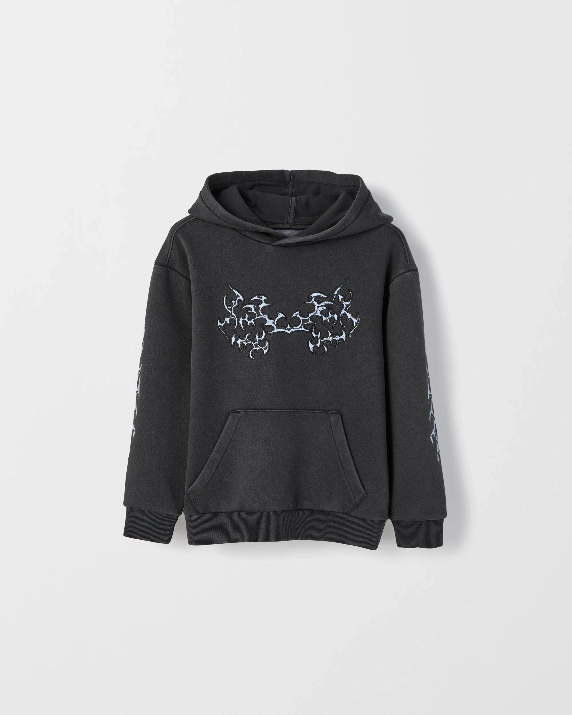7 Target Kids Long Sleeve Sweat Popover Heavyweight Hoodie BLACK, 7 of 7