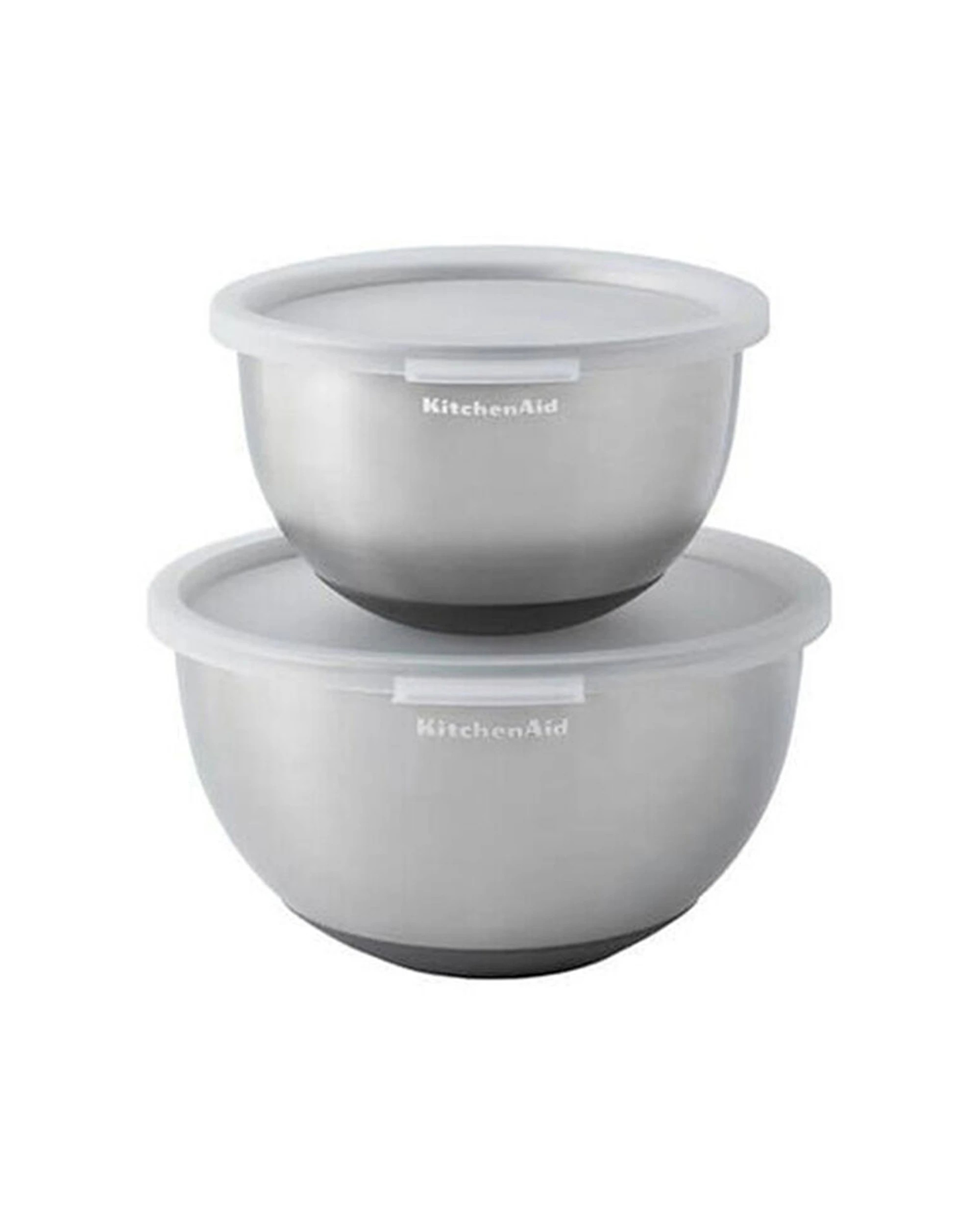 2 KitchenAid 2pc Stainless Steel Food Mixing Bowls With Lids - Silver, 2 of 5