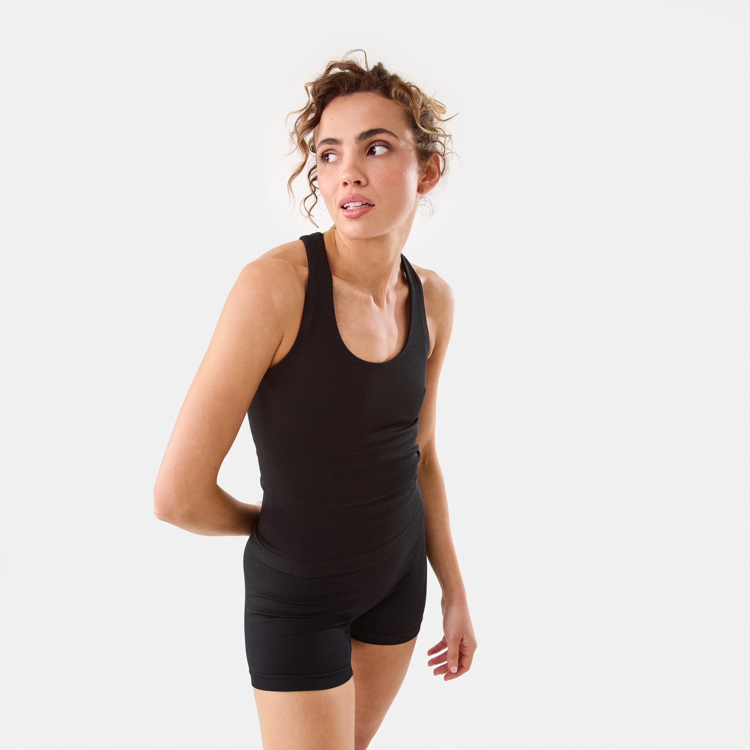8 Active Womens Seamfree Shelf Tank BLACK, 8 of 8