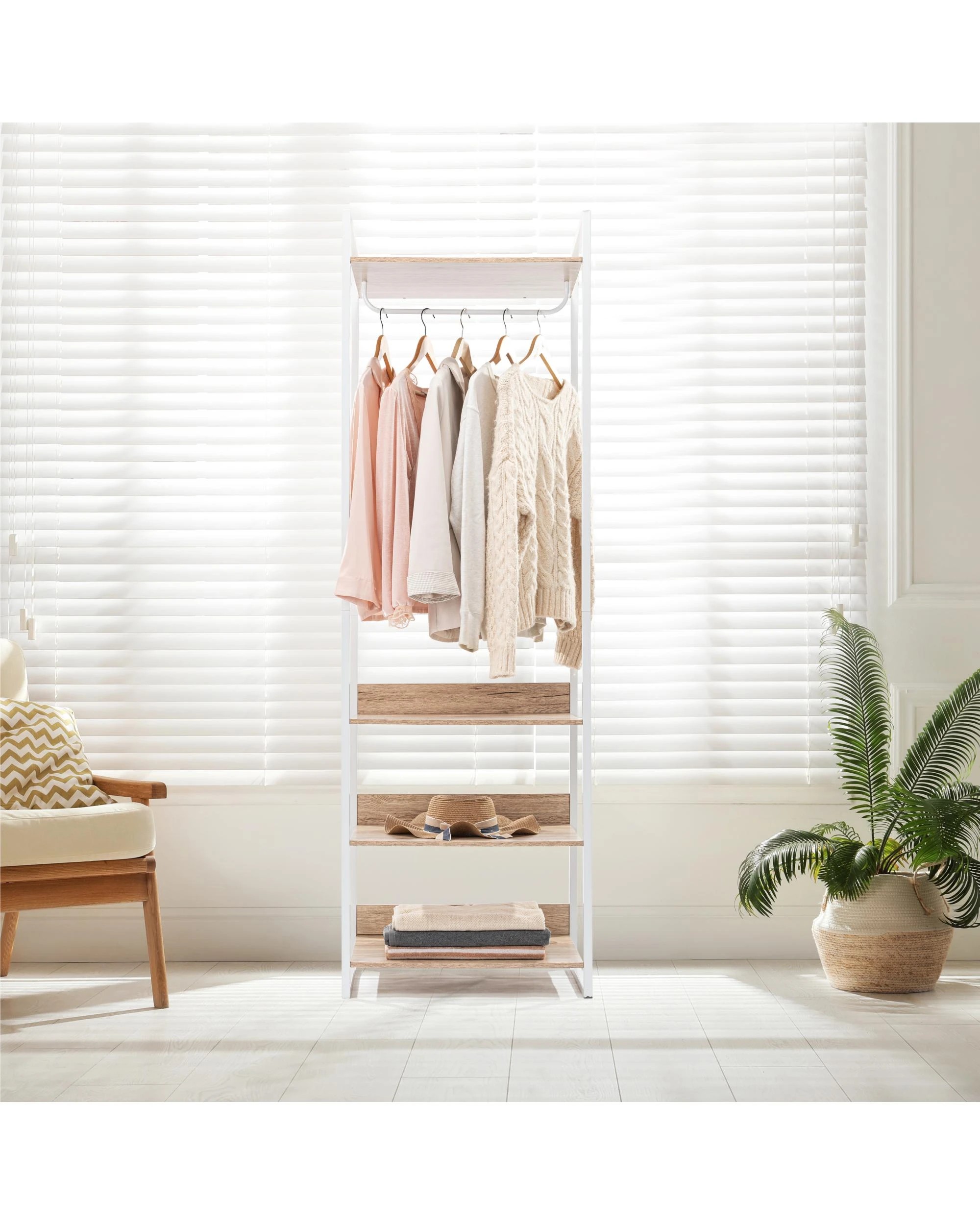 3 Kodu Open Wardrobe Clothes Hanger Shelving - White, 3 of 10