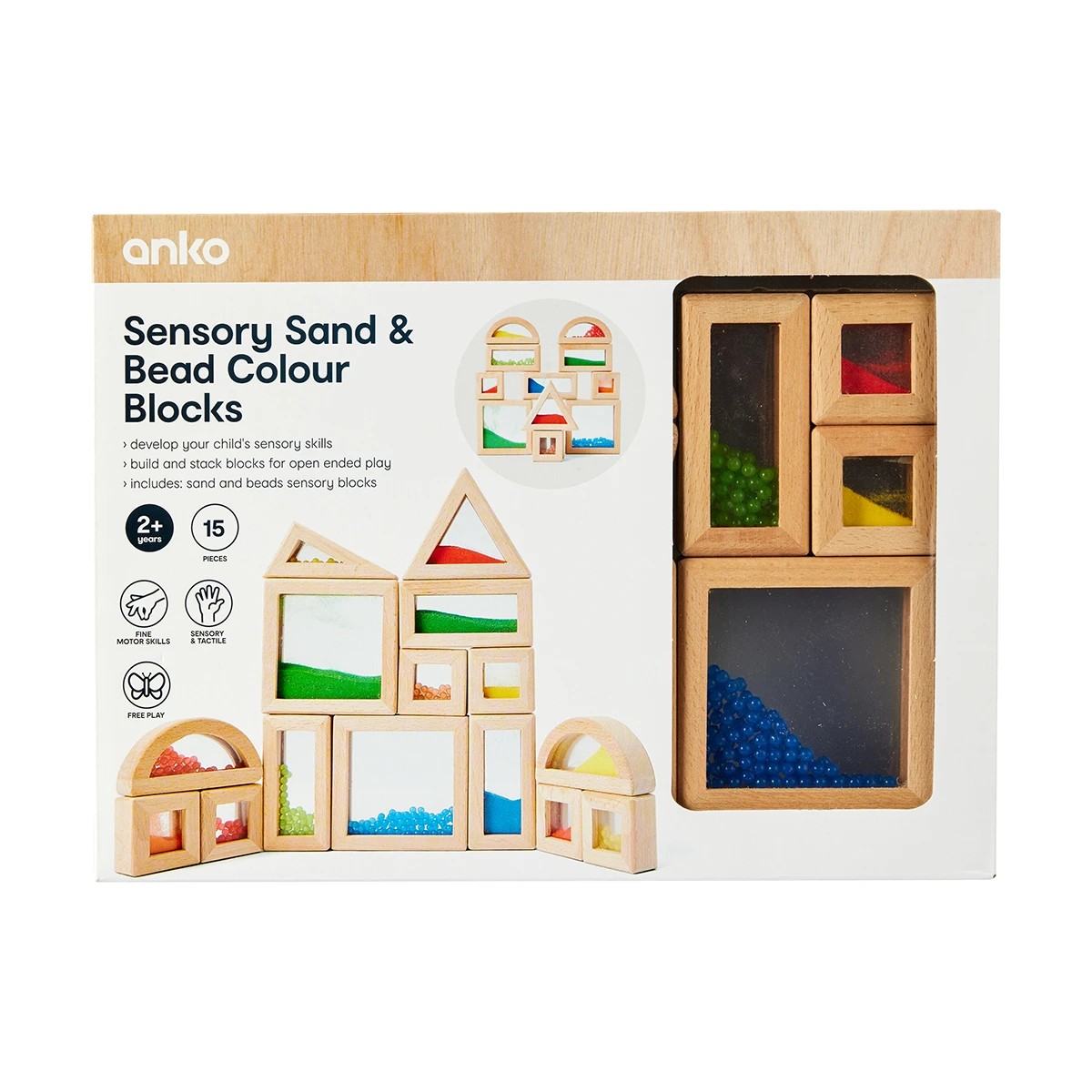 9 15 Piece Sensory Sand and Bead Colour Blocks Set, 9 of 10