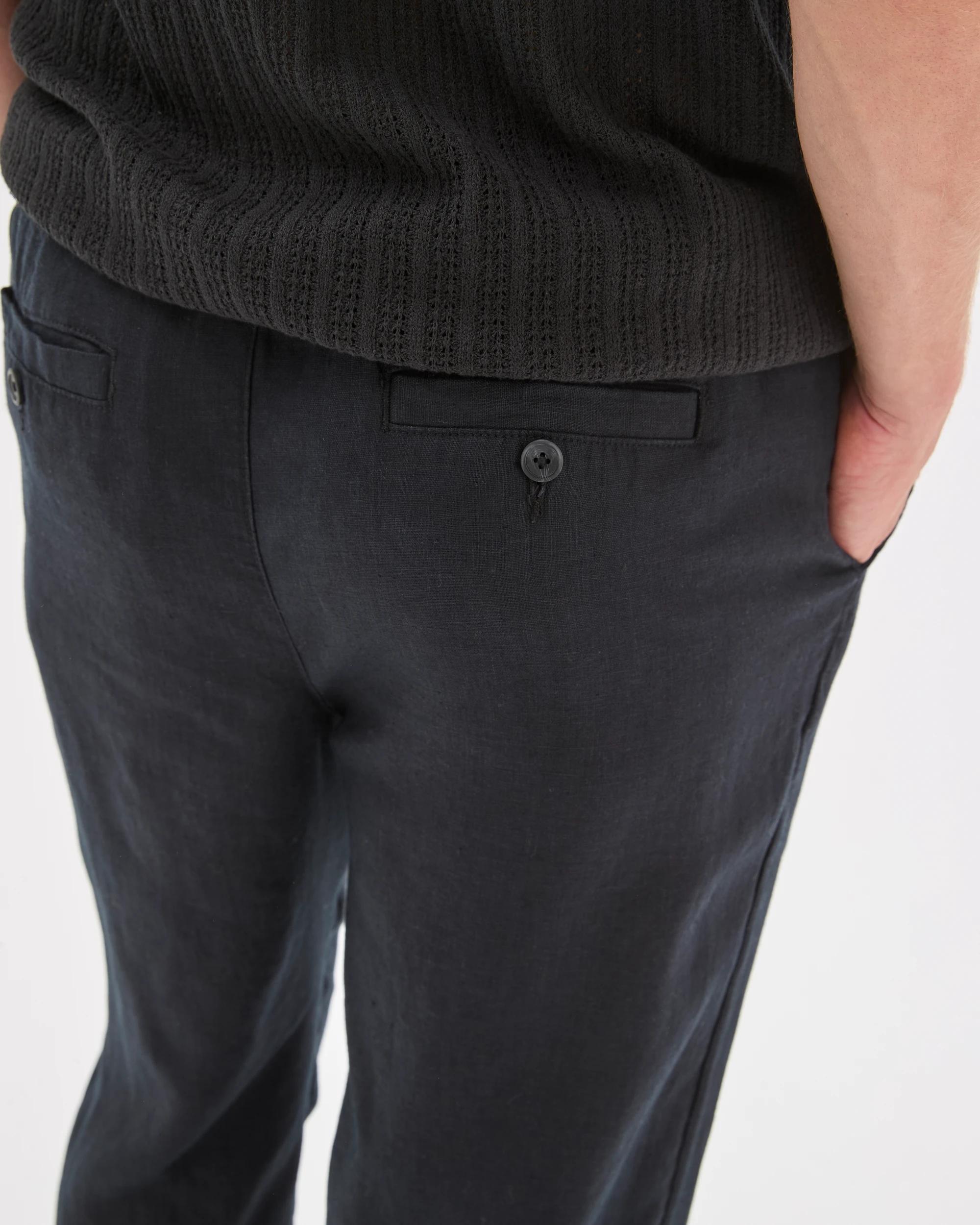 5 Target Man European Linen Full Length Pants BLACK, 5 of 6
