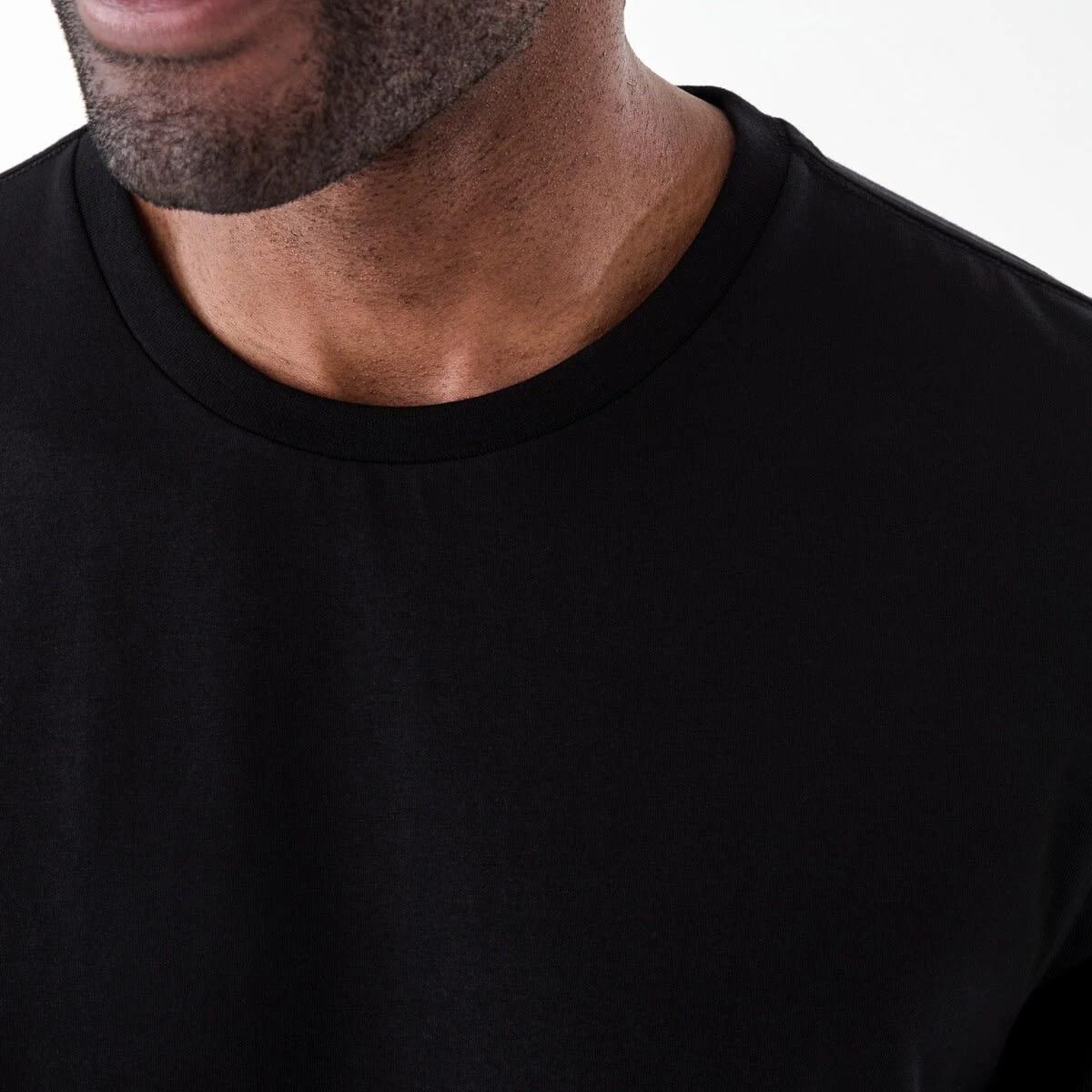 5 Short Sleeve Cotton Elastane Top BLACK, 5 of 6