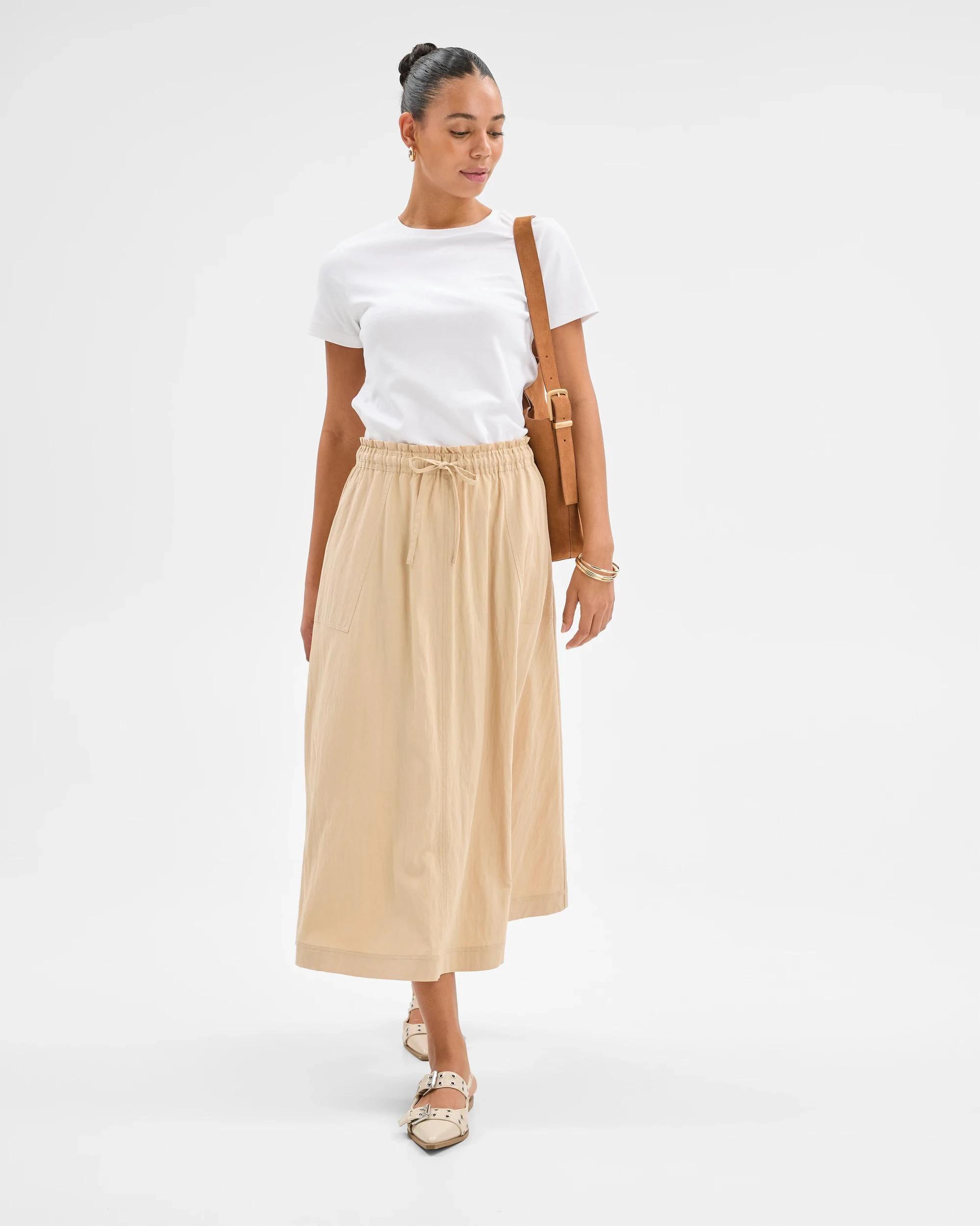 1 Target Pull On Midi Skirt CASHEW, 1 of 5