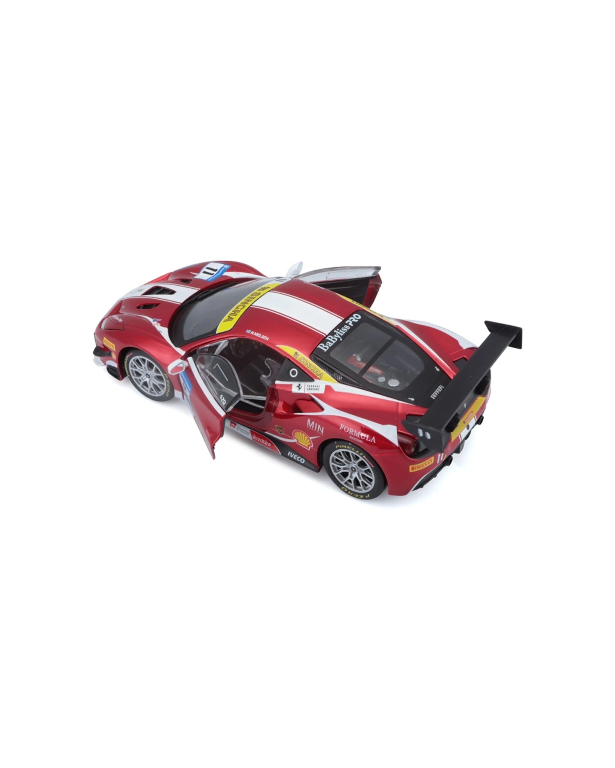 5 Bburago Model Kit 2017 Ferrari 488 Challenge Race Car Replica - Red, 5 of 7