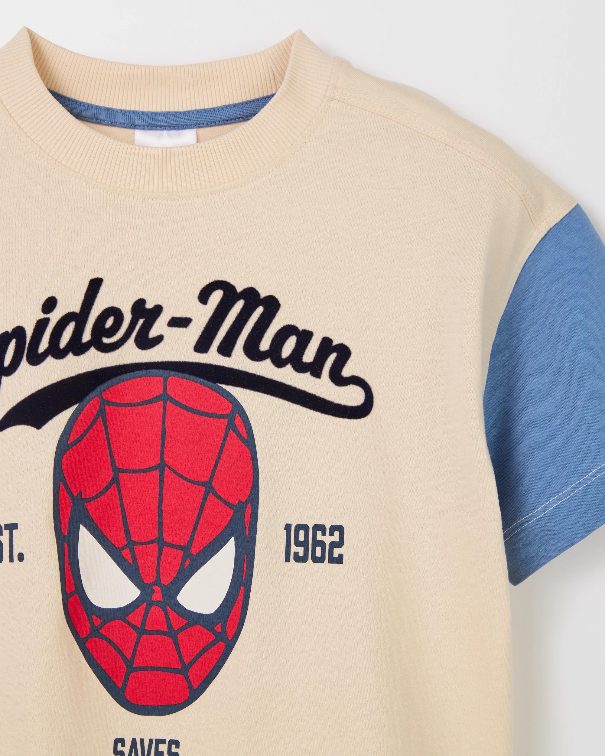 2 Disney Marvel Spider-Man Australian Cotton Spliced T-Shirt CREAM, 2 of 2