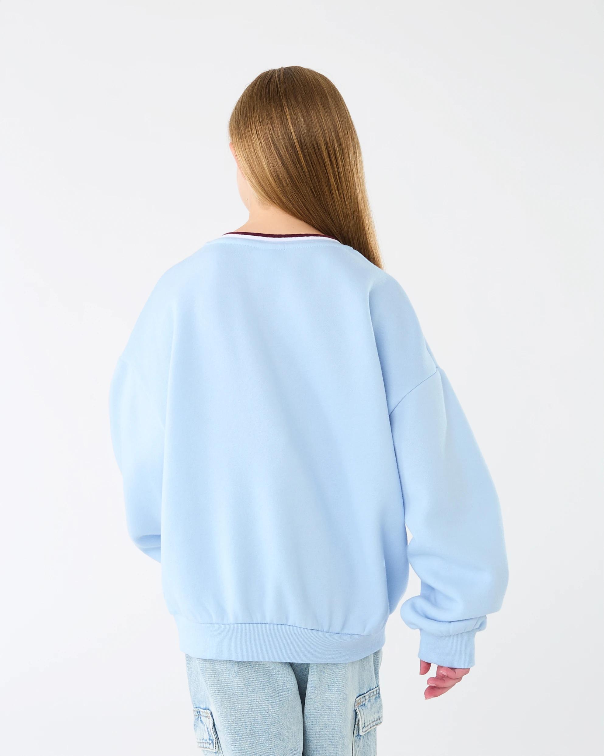 2 Cinnamoroll License Oversized V-Neck Sweatshirt Cinnamorol, 2 of 7