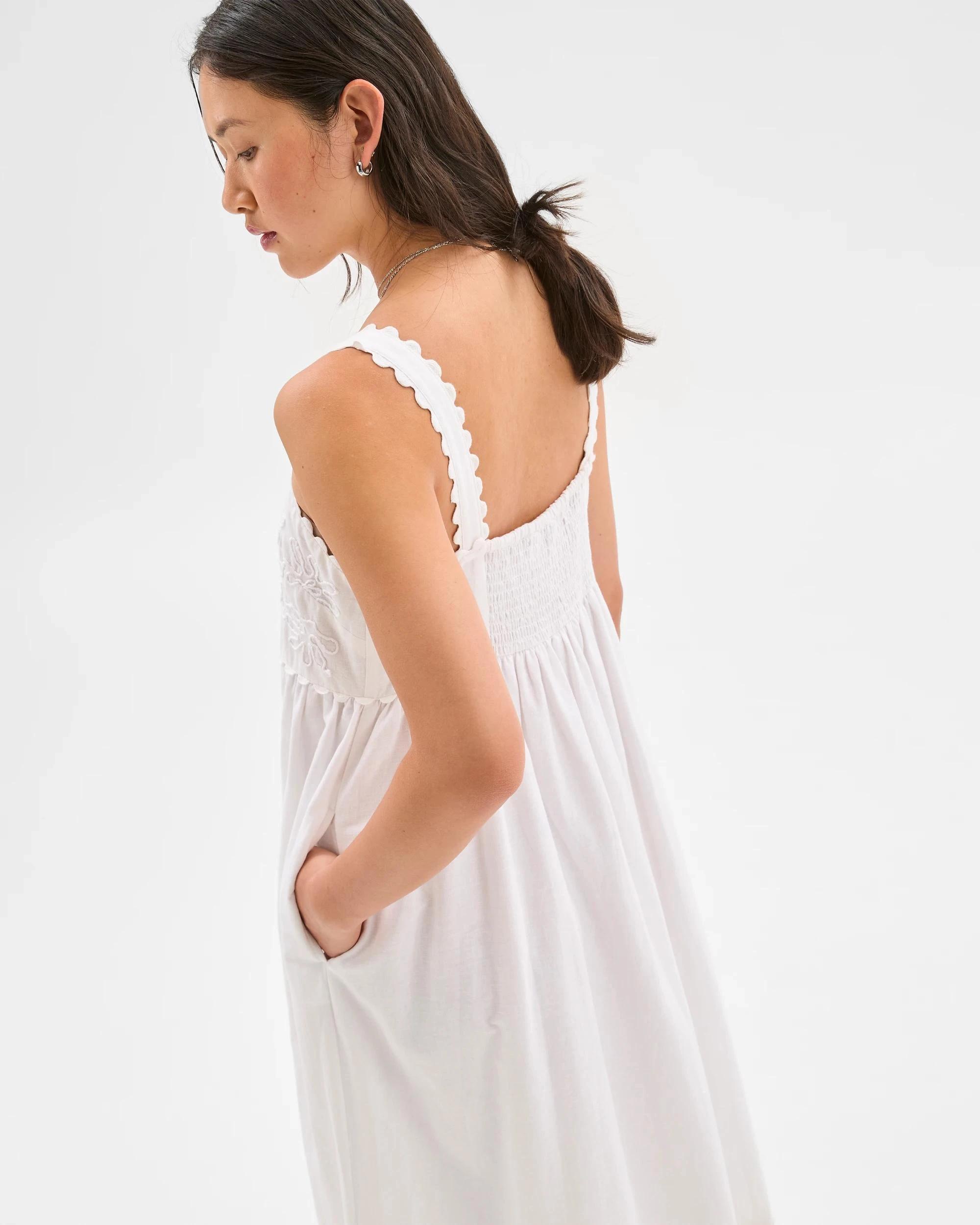 7 Target Woman Linen Blend Square Neck Maxi Dress WHITE, 7 of 9