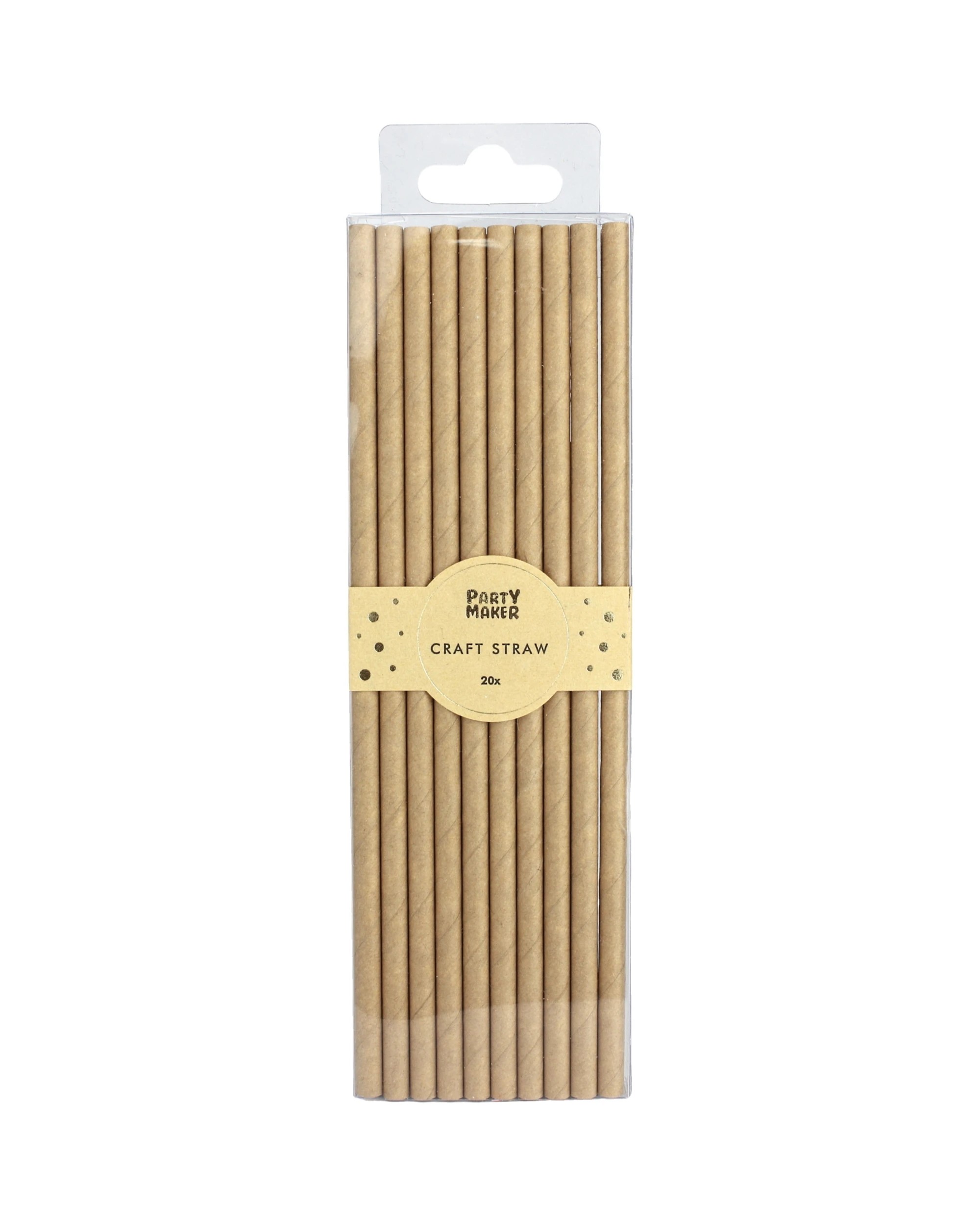 1 Party Maker Brown Kraft Paper Straws Pack of 20 - Natural, 1 of 1