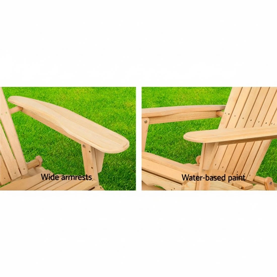 4 Gardeon Adirondack Outdoor Chairs - Natural, 4 of 4