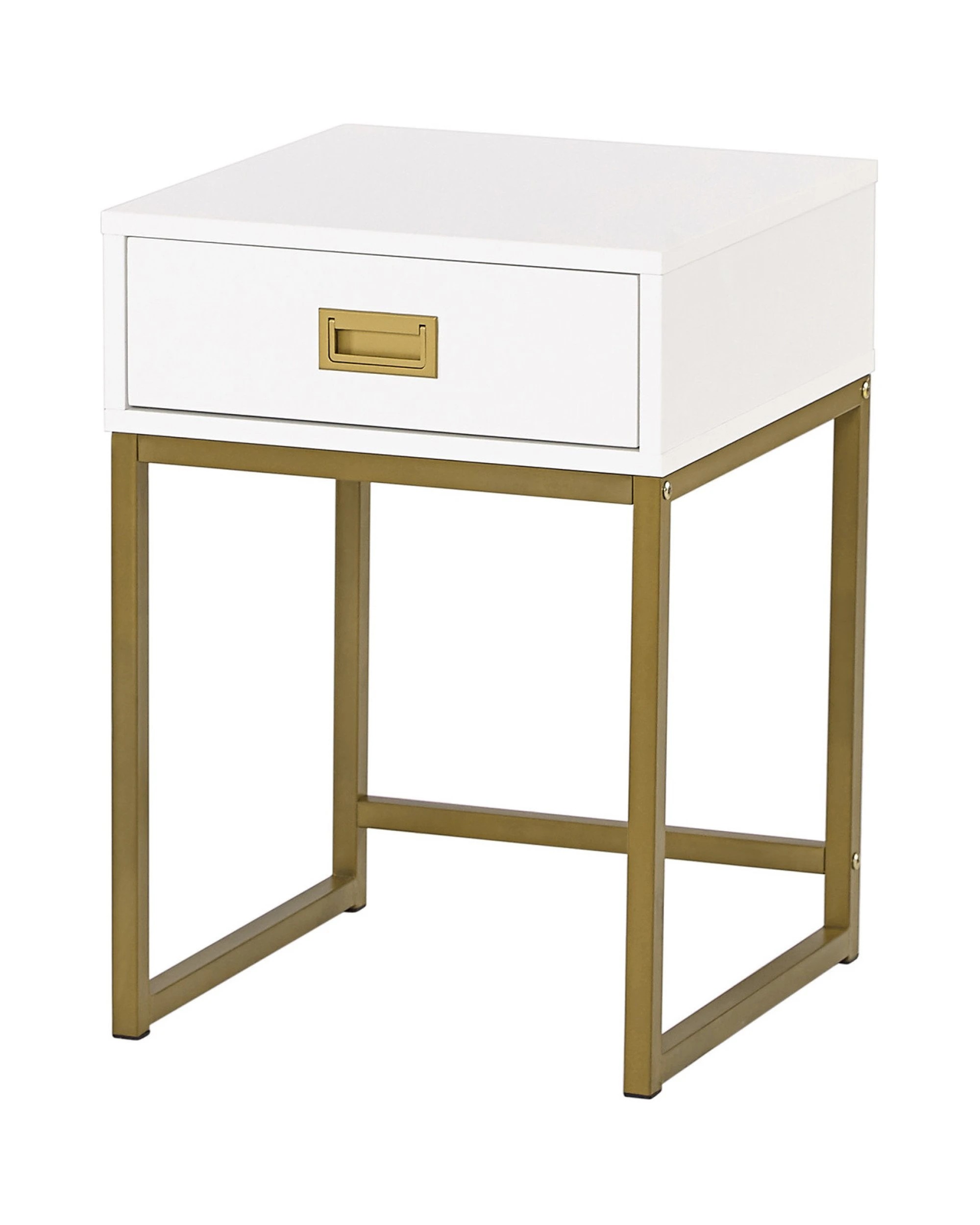 1 Sarantino Emilia Bedside Table Night Stand - White Gold, 1 of 9