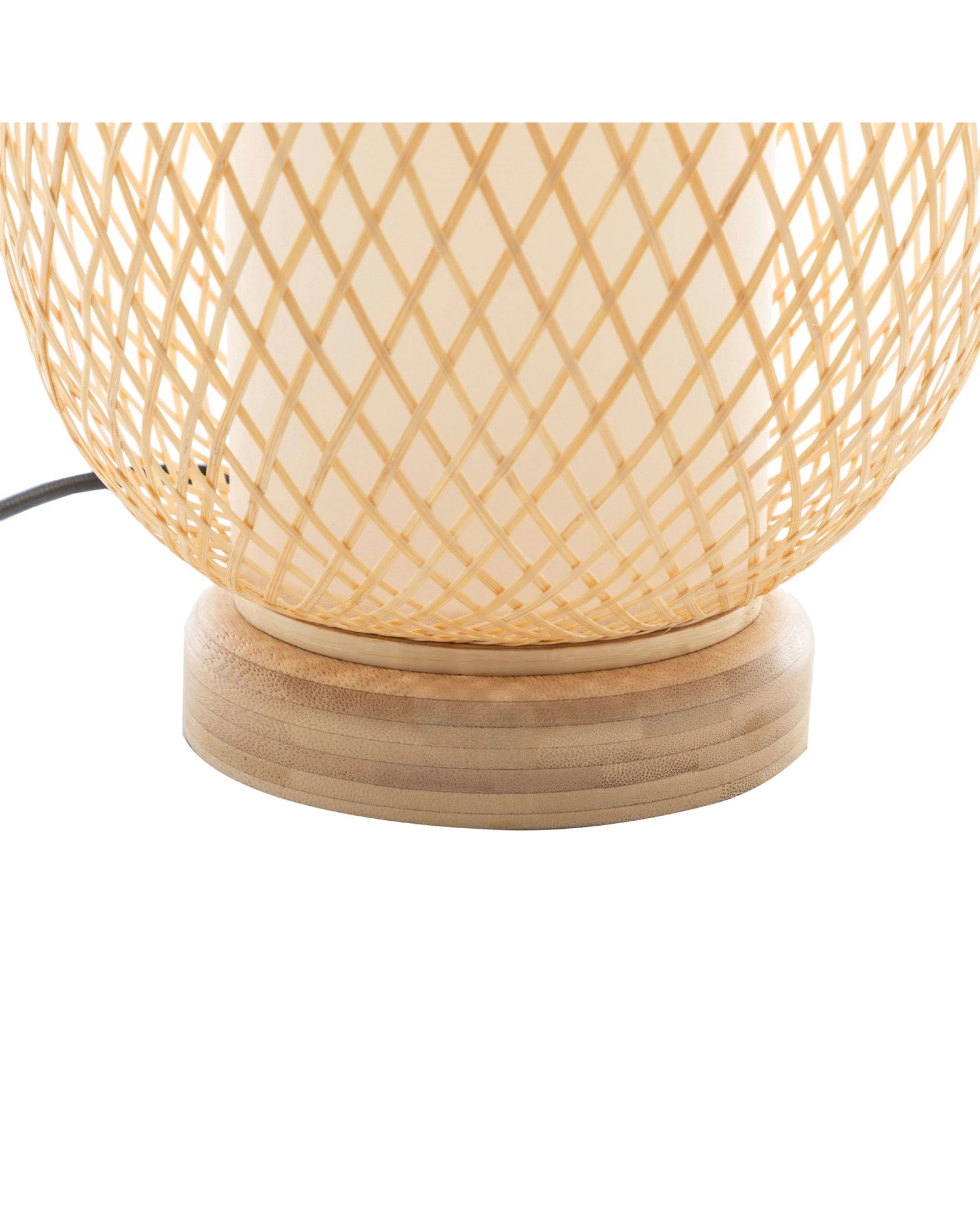4 BR Home Natural Woven Bamboo Oval Table Lamp Light Shade Boho Tropical, 4 of 5