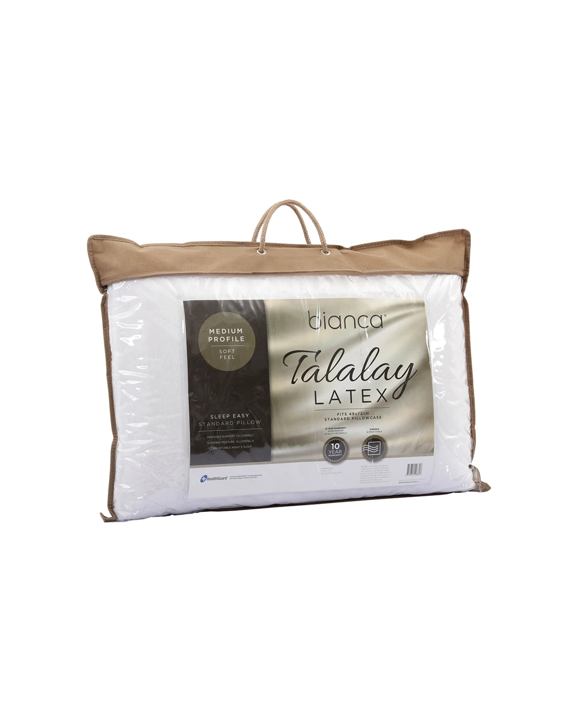 2 Bianca Sleep Easy Medium Profile Soft Feel Latex Pillow 60x40cm - White, 2 of 2