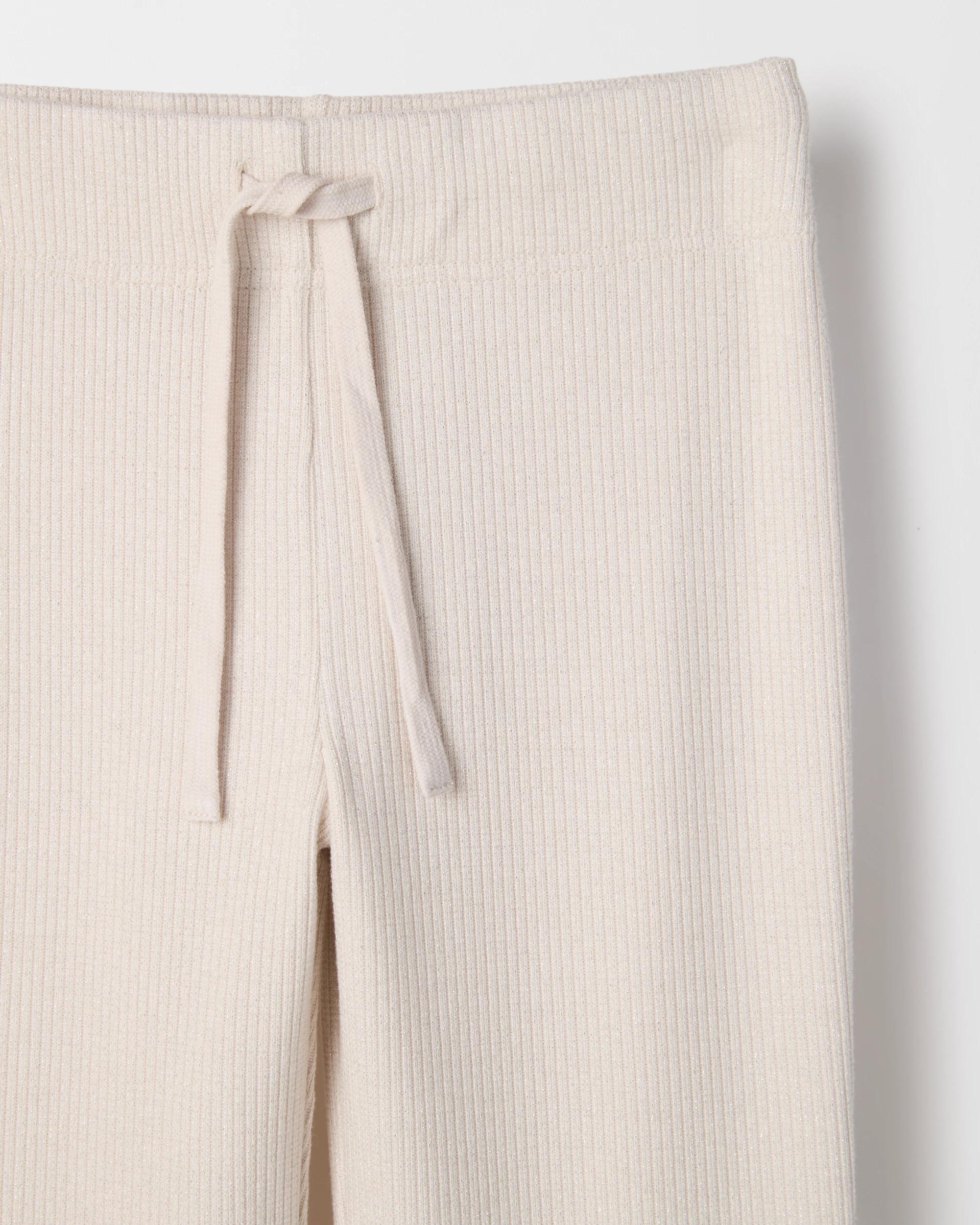 2 Target Kids Lurex Rib Knit Flare Pants CREAM, 2 of 2