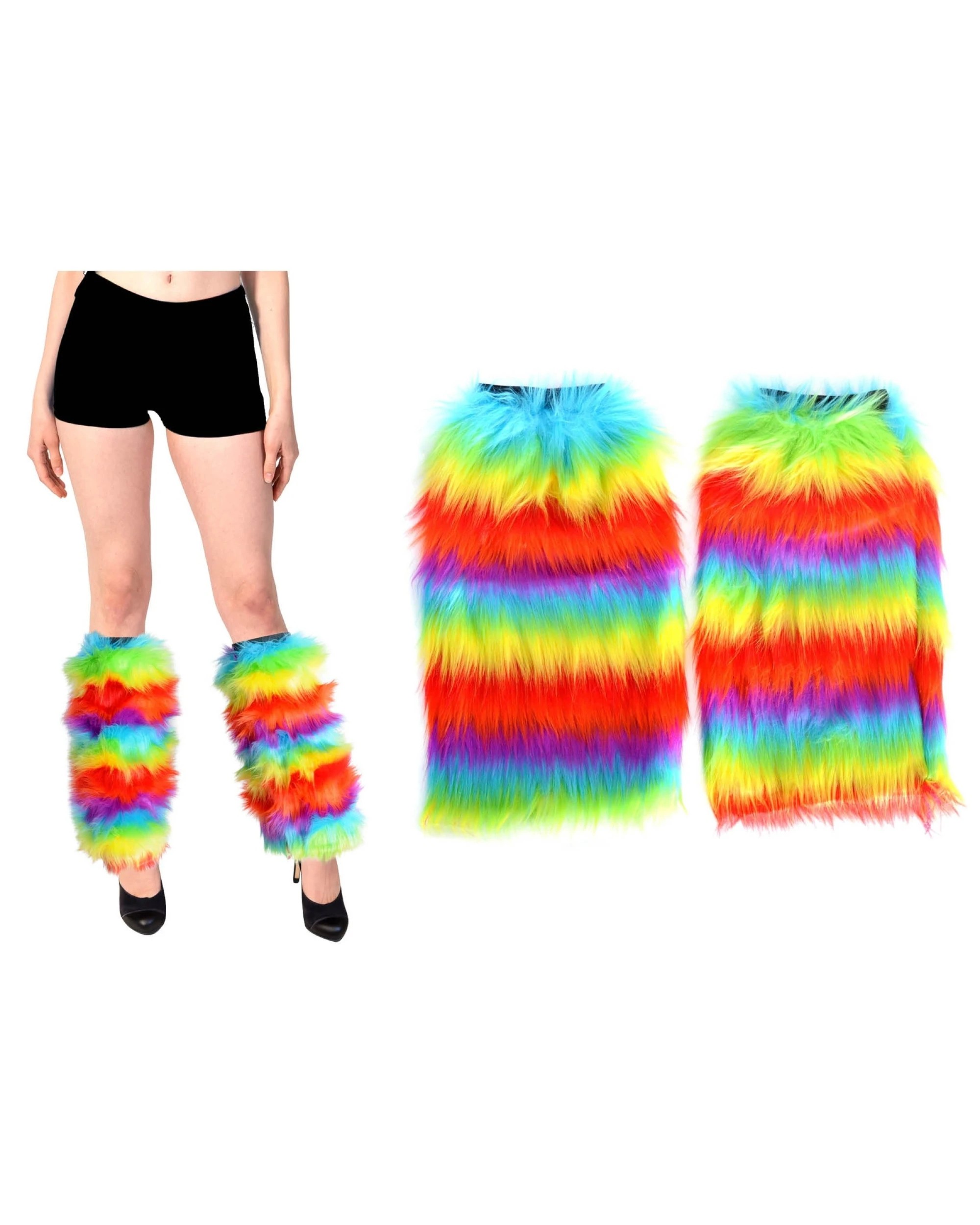 1 BR Costumes Fluffy Leg Warmers for Pride Celebration - One Size, 1 of 2