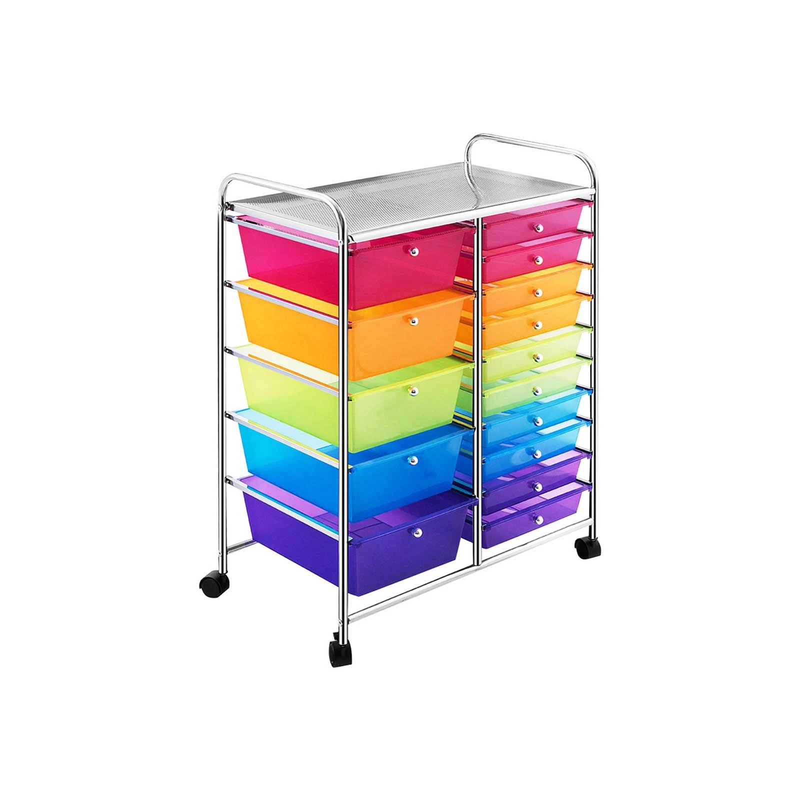 1 Costway 15 Drawers Rolling Storage Cart Mobile Utility Trolley - Multi, 1 of 6