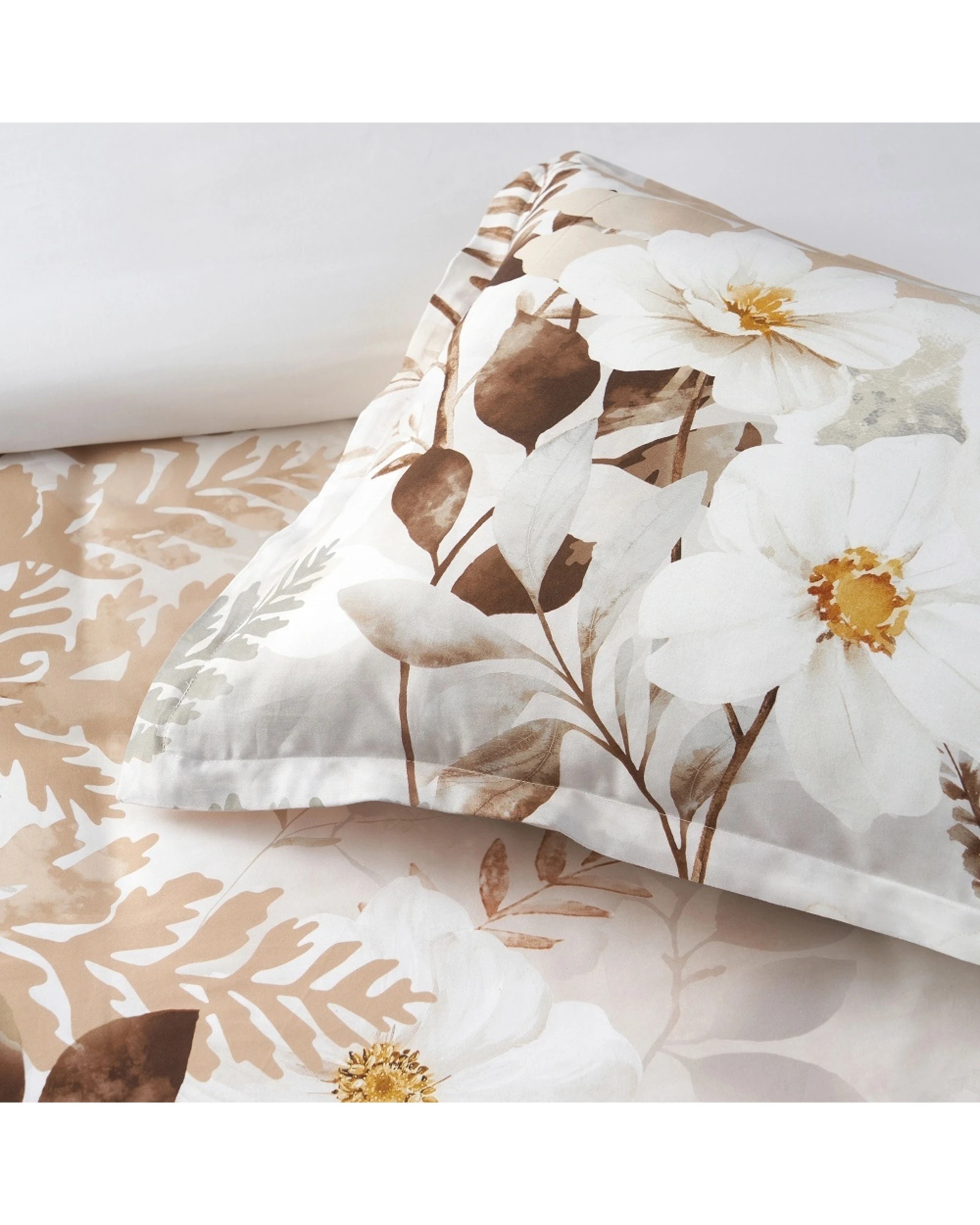 3 Bianca Jubilee Cotton Sateen Quilt Cover Set Floral Natural Motf - Queen Bed - Pattern, 3 of 4