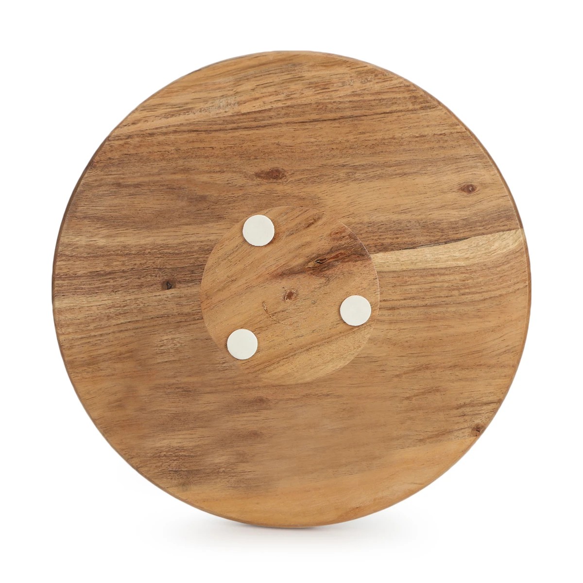 6 White Enamel and Acacia Wood Serve Stand, 6 of 7