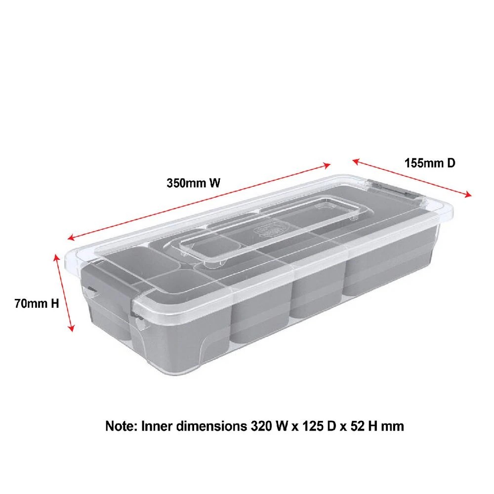 8 Ezy Storage Sort It 2.5L 6 Compartment Storage Container, 8 of 8