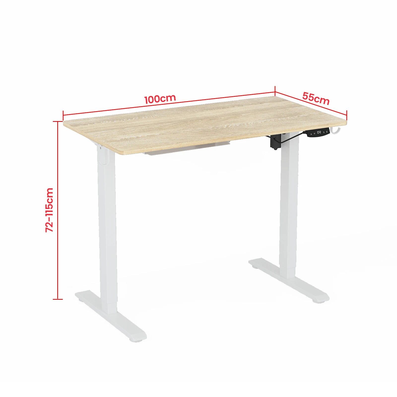 4 Advwin Electric Standing Desk Height Adjustable - Brown, 4 of 5