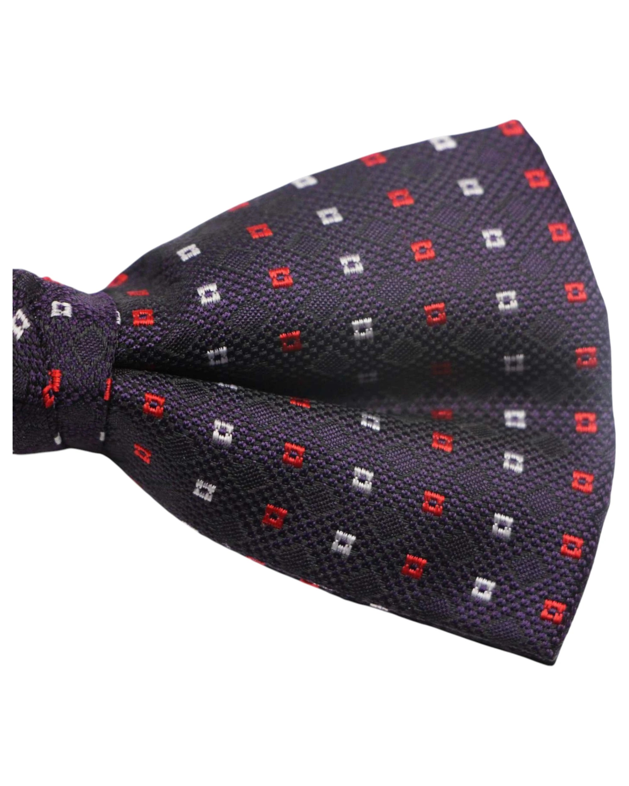2 Zasel Mens Purple & Black With Red & White Silver Squares Patterned Bow Tie - Multi, 2 of 4