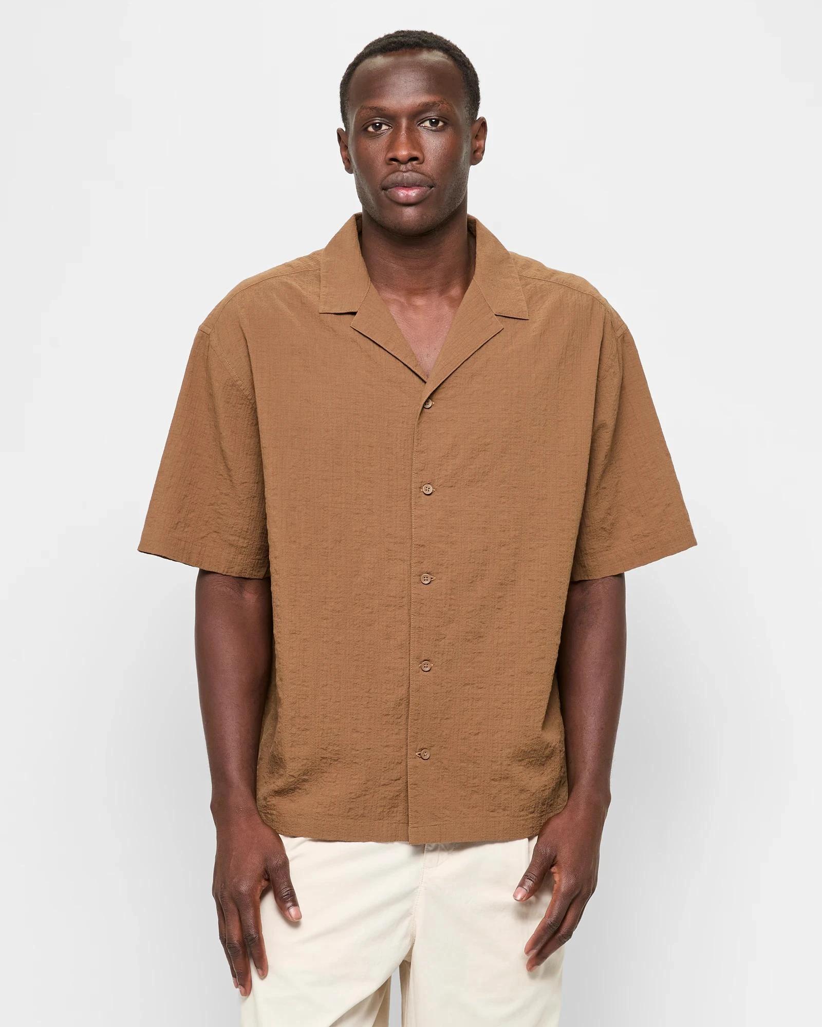 1 Short Sleeve Textured Shirt - Commons SEPIA, 1 of 5