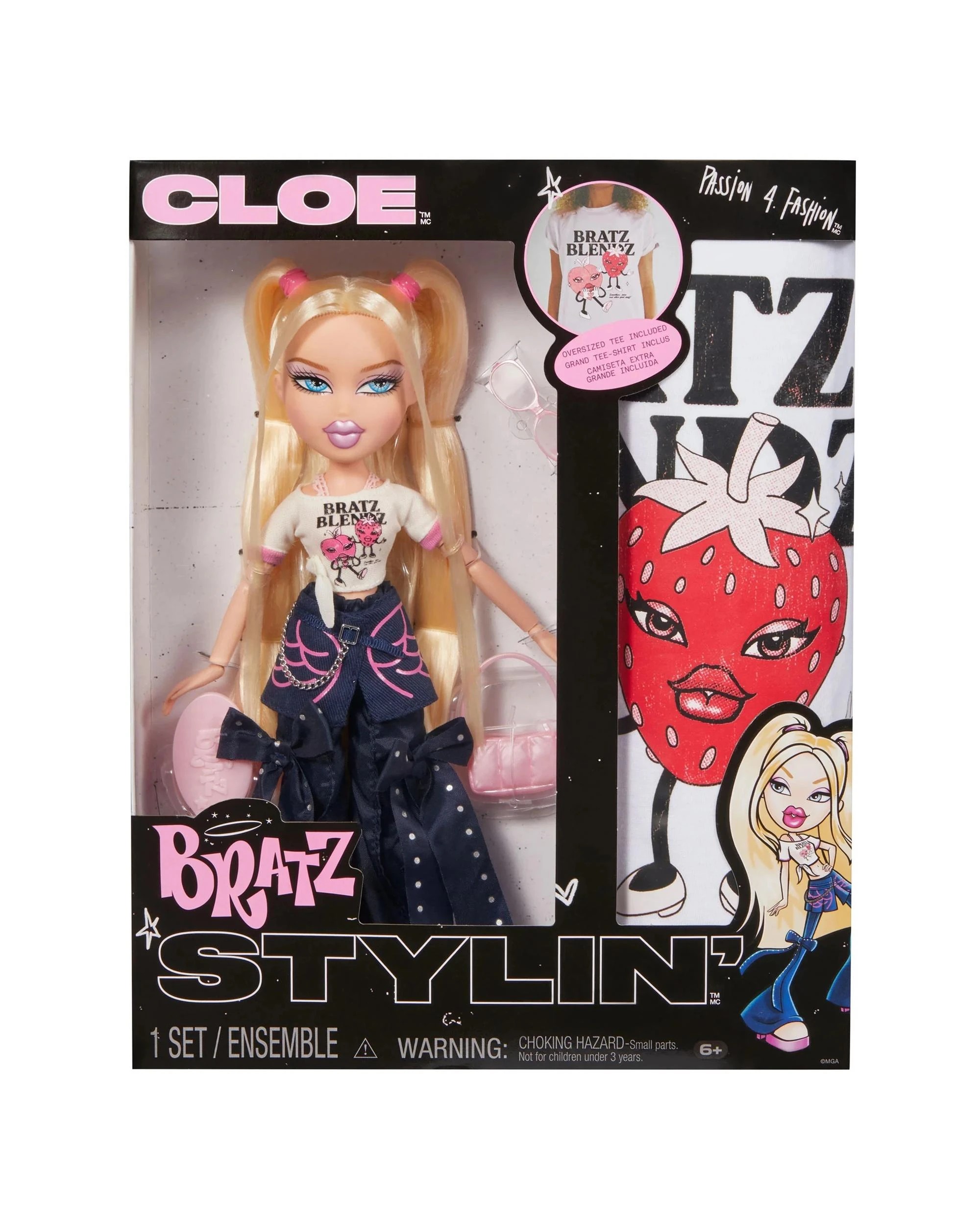 1 Bratz Stylin' Cloe Fashion Doll with Oversized Tee, 1 of 8