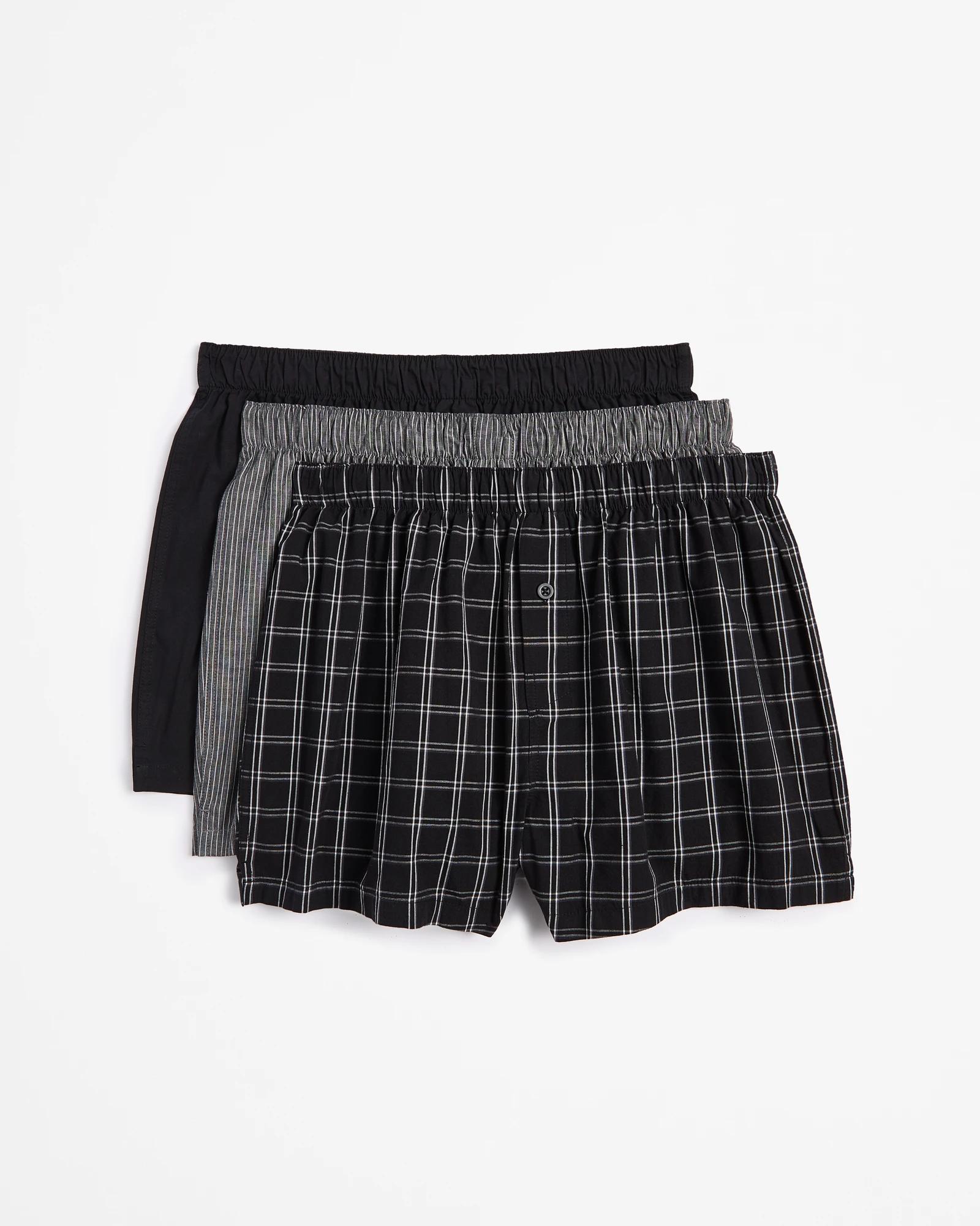 1 3 Pack Woven Boxer Shorts - Maxx BLACKS, 1 of 3