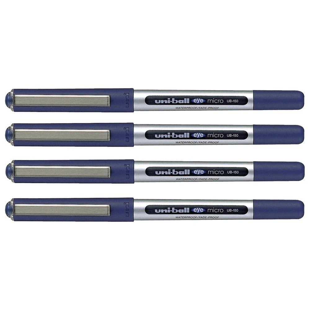 2 Uni-Ball Eye Micro Rollerball Pens Blue 4 Pack, 2 of 3