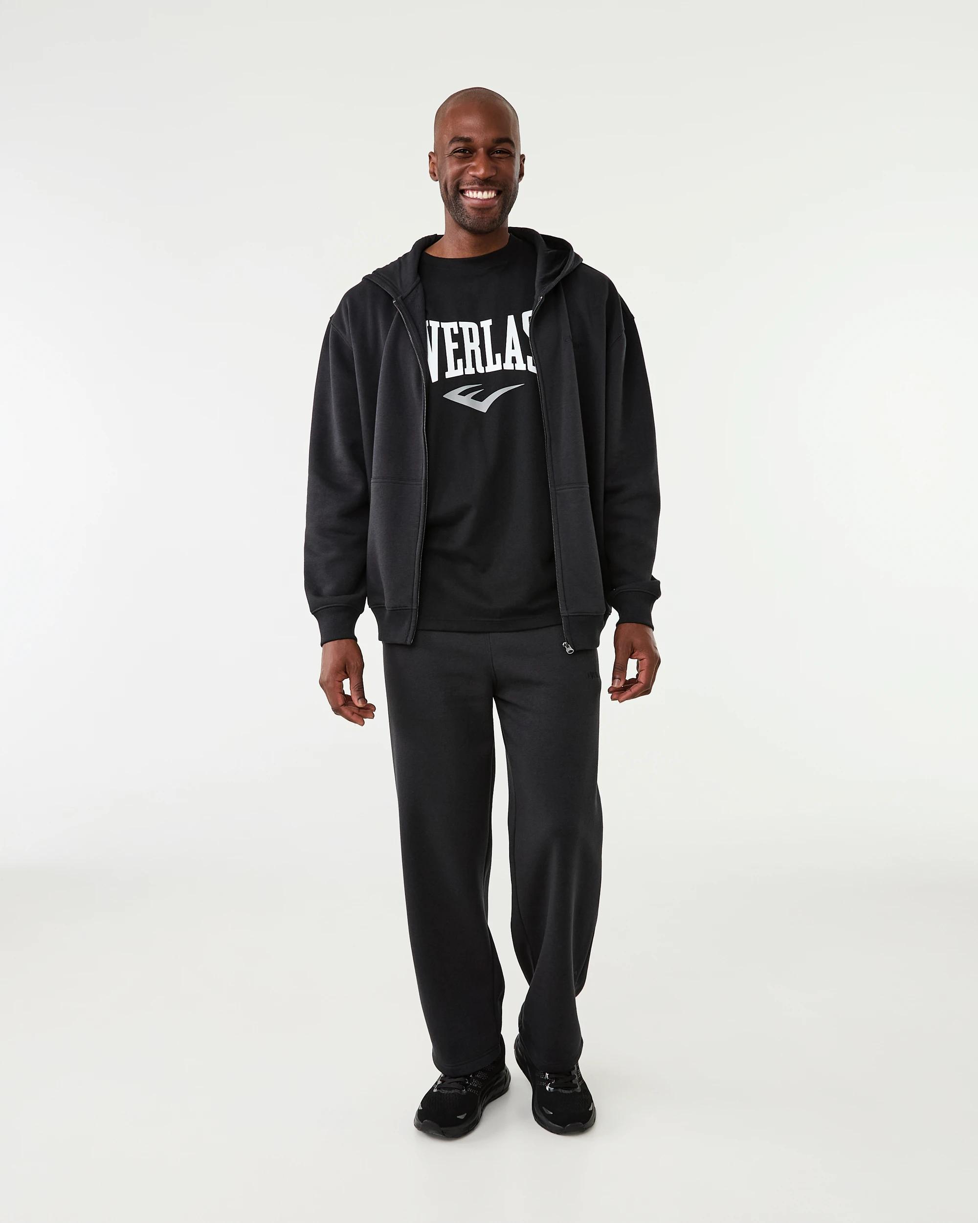8 Everlast Mens Oversized Applique Zip Through Hoodie Fade Black, 8 of 8