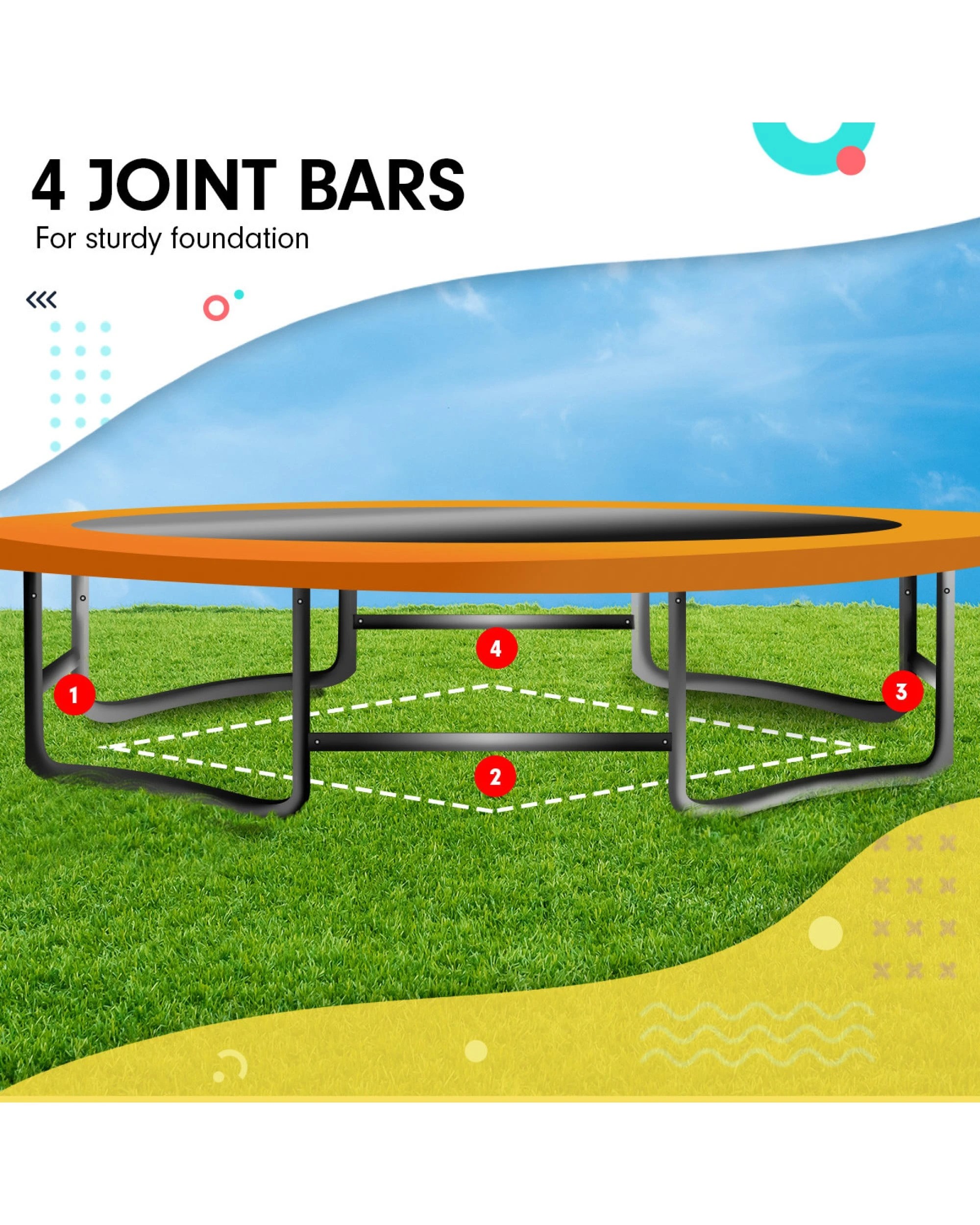 9 Kahuna Trampoline 8 ft x 14 ft Oval Outdoor - Orange, 9 of 9