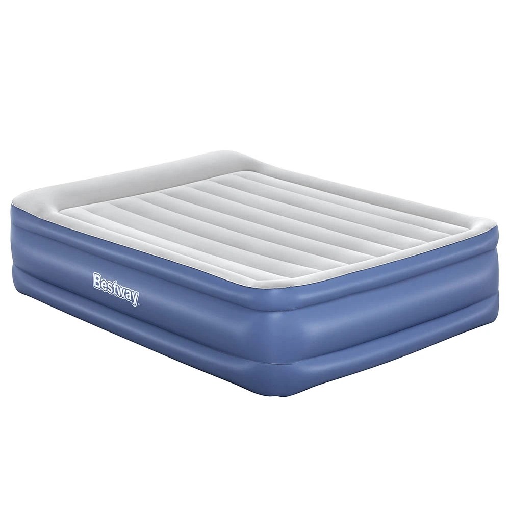 1 Bestway Air Mattress Queen Inflatable Bed 56cm Airbed 56cm - Queen Bed - Blue, 1 of 6