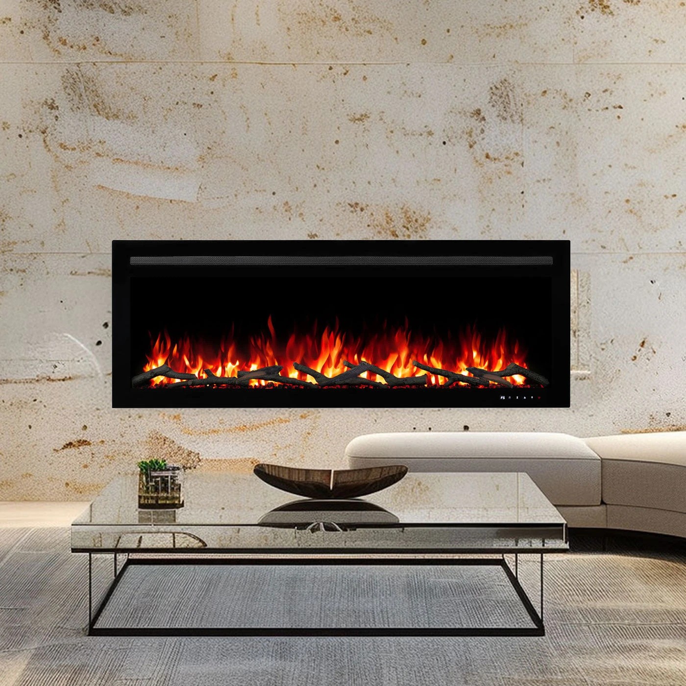 1 Moda Living Provence 60 inch Electric Fireplace - Black, 1 of 1