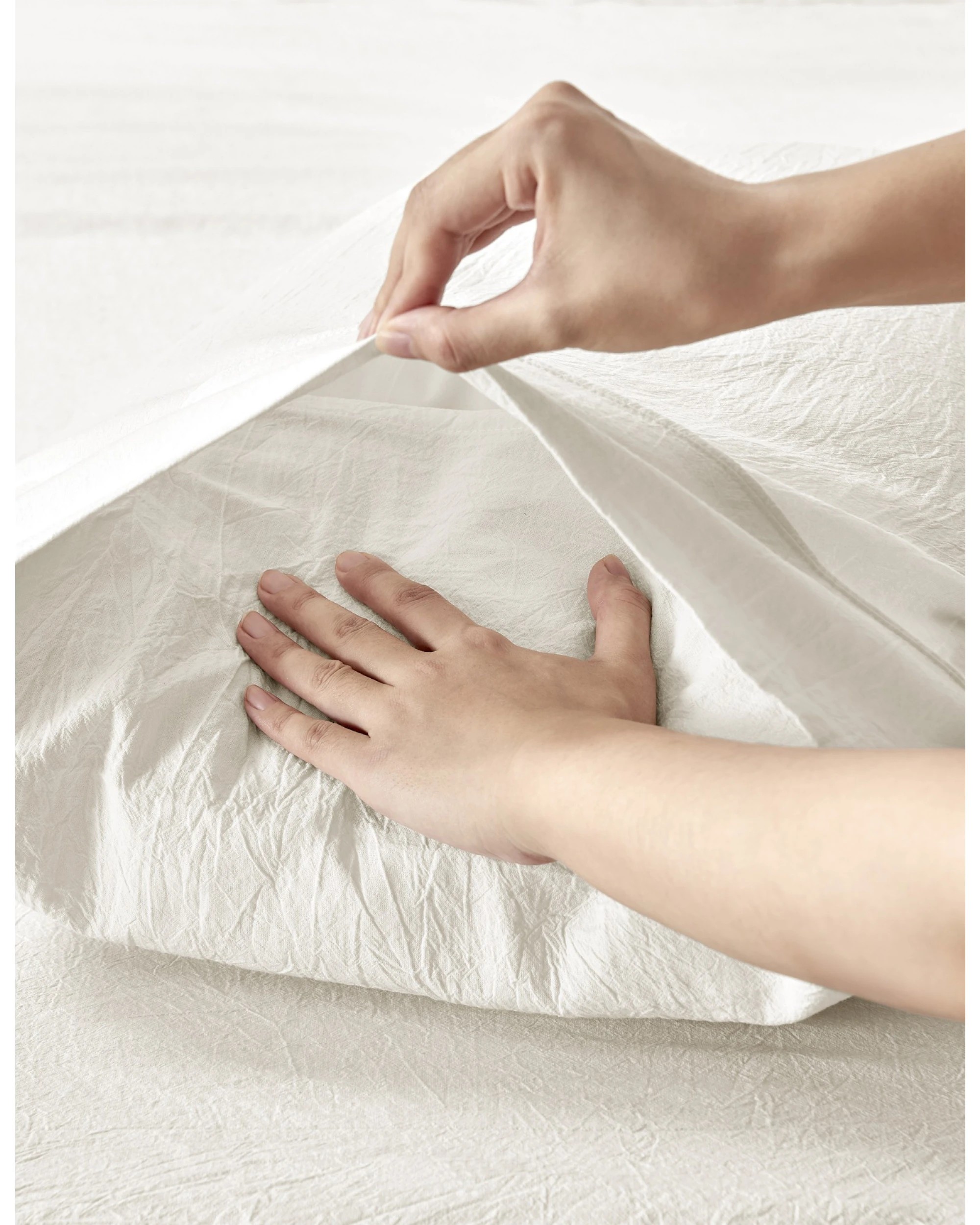 5 Dreamaker Bonnie Washed Cotton Fitted Sheet Set - Queen Bed - White, 5 of 6