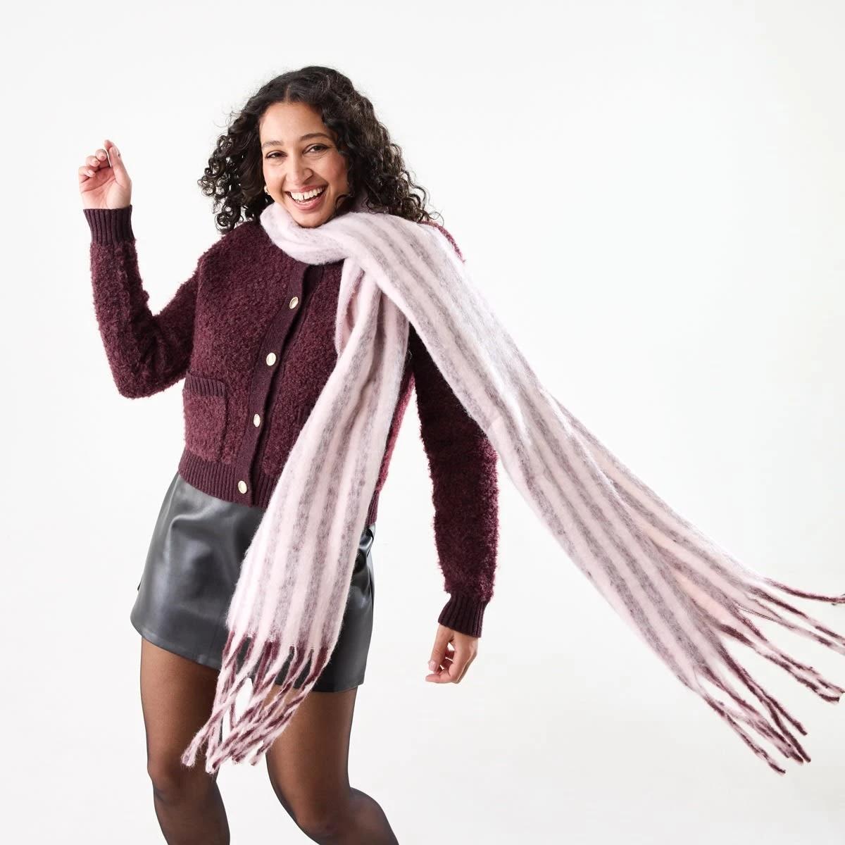 9 Pocket Textured Cardigan Mulberry, 9 of 10