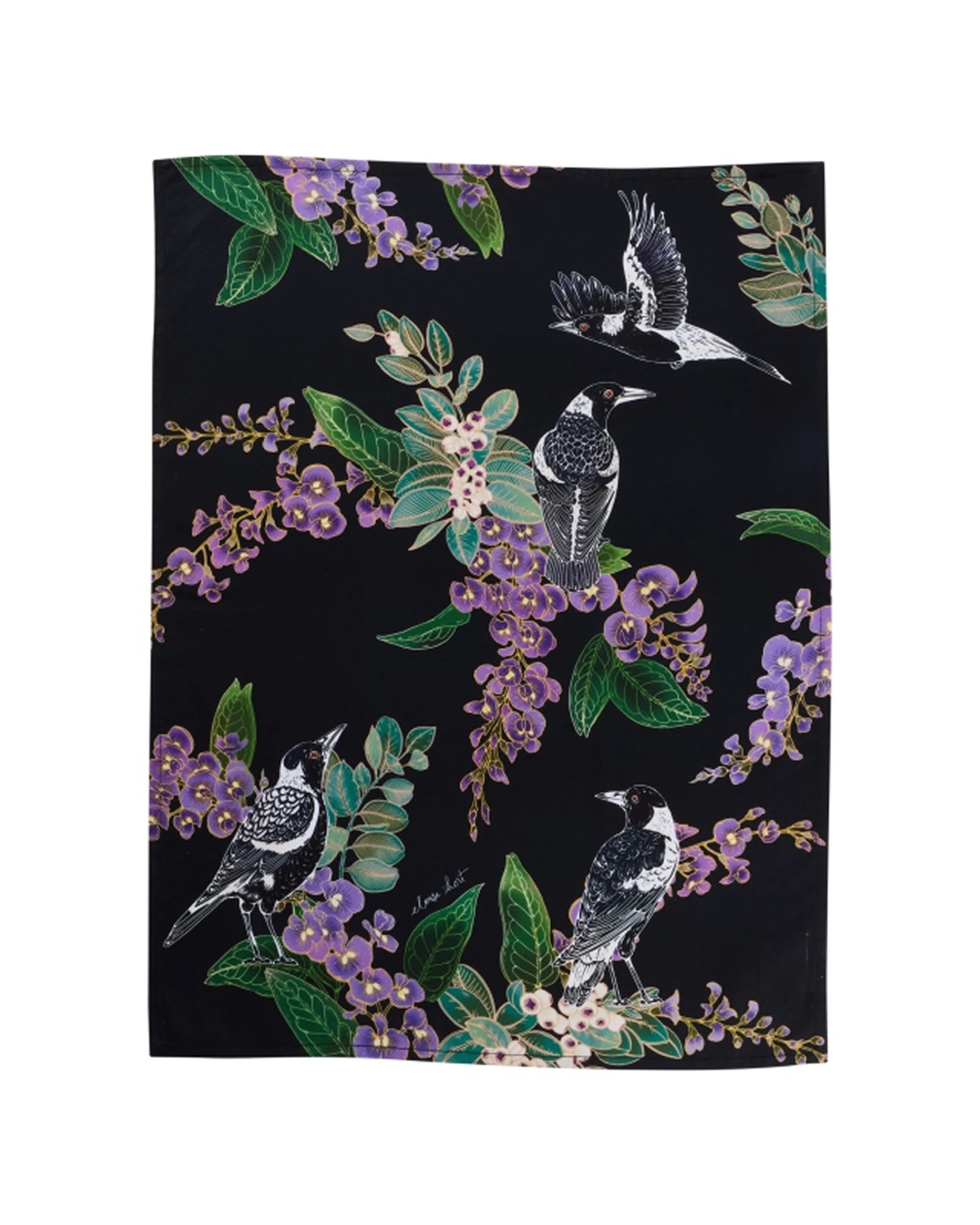 1 Maxwell & Williams Eloise Short Native Grace Magpie Tea Towel 50x70cm - Multi, 1 of 2