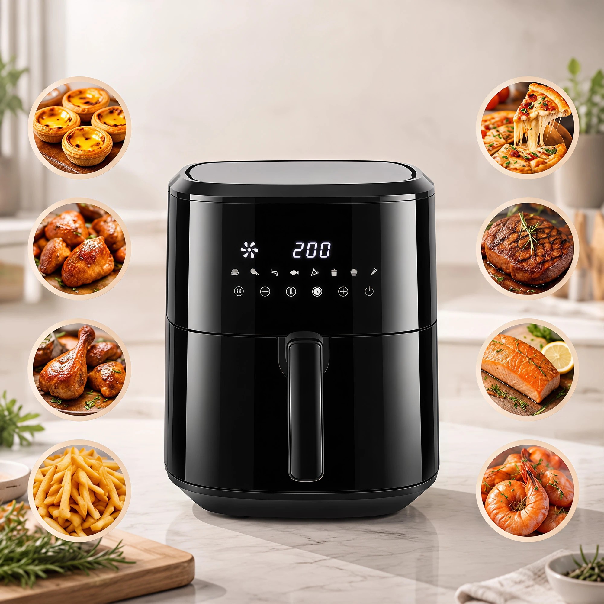 6 Devanti 6.5L Digital Air Fryer With 8 Cooking Presets - Black, 6 of 10