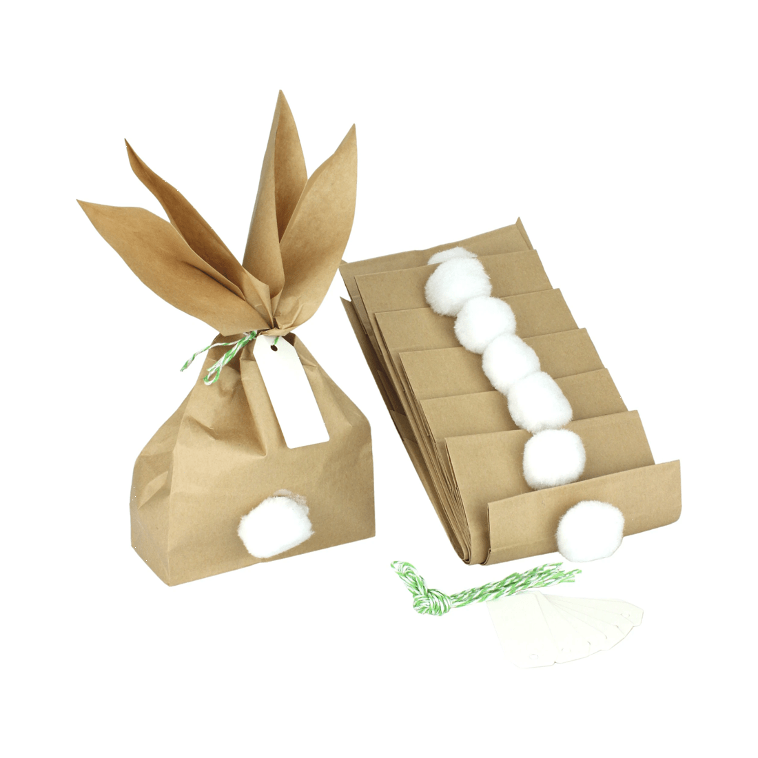 1 Unique Fluffy Bunny Tail Paper Lolly / Treat Bags Pack of 8, 1 of 2