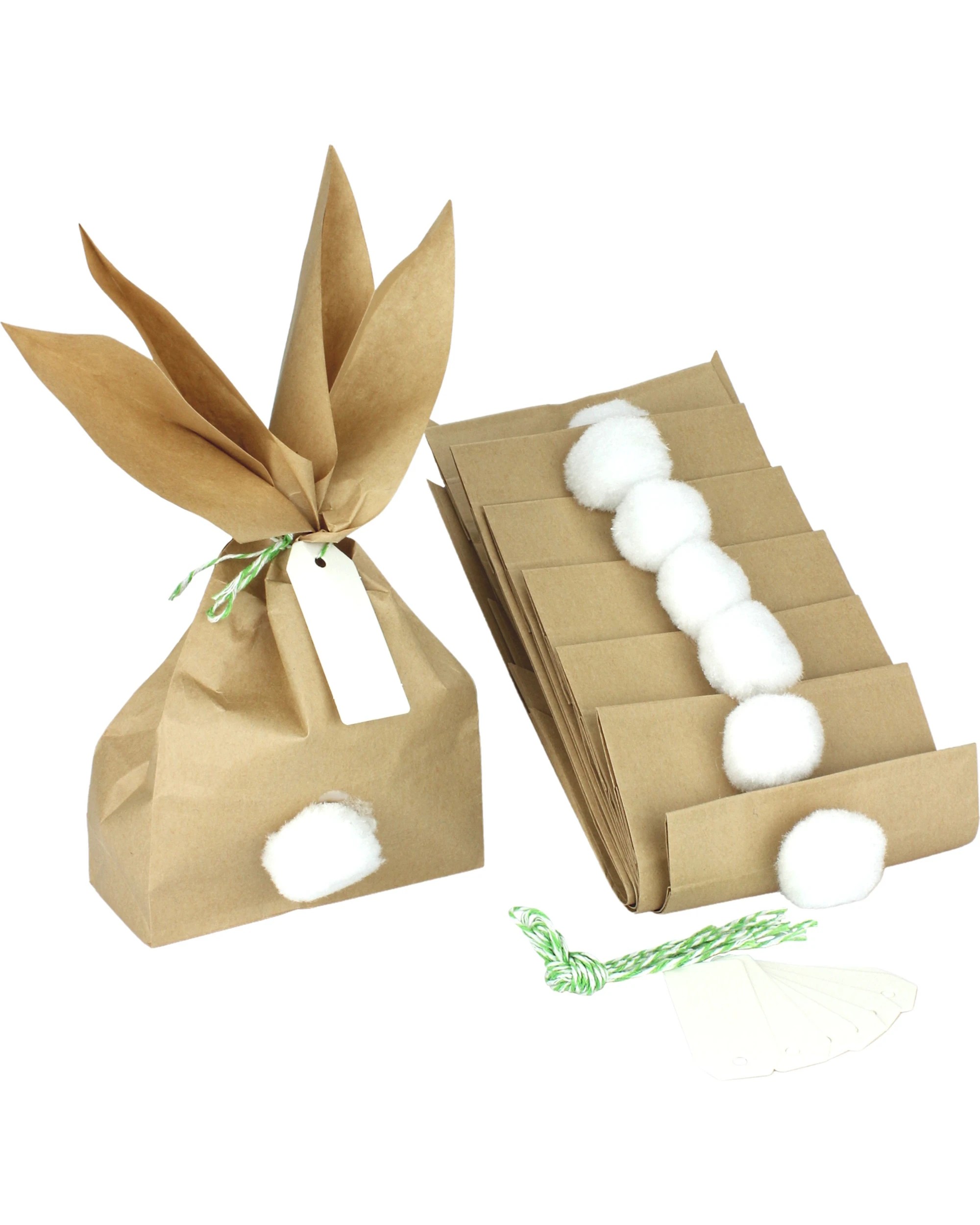 1 Unique Fluffy Bunny Tail Paper Lolly / Treat Bags Pack of 8, 1 of 2