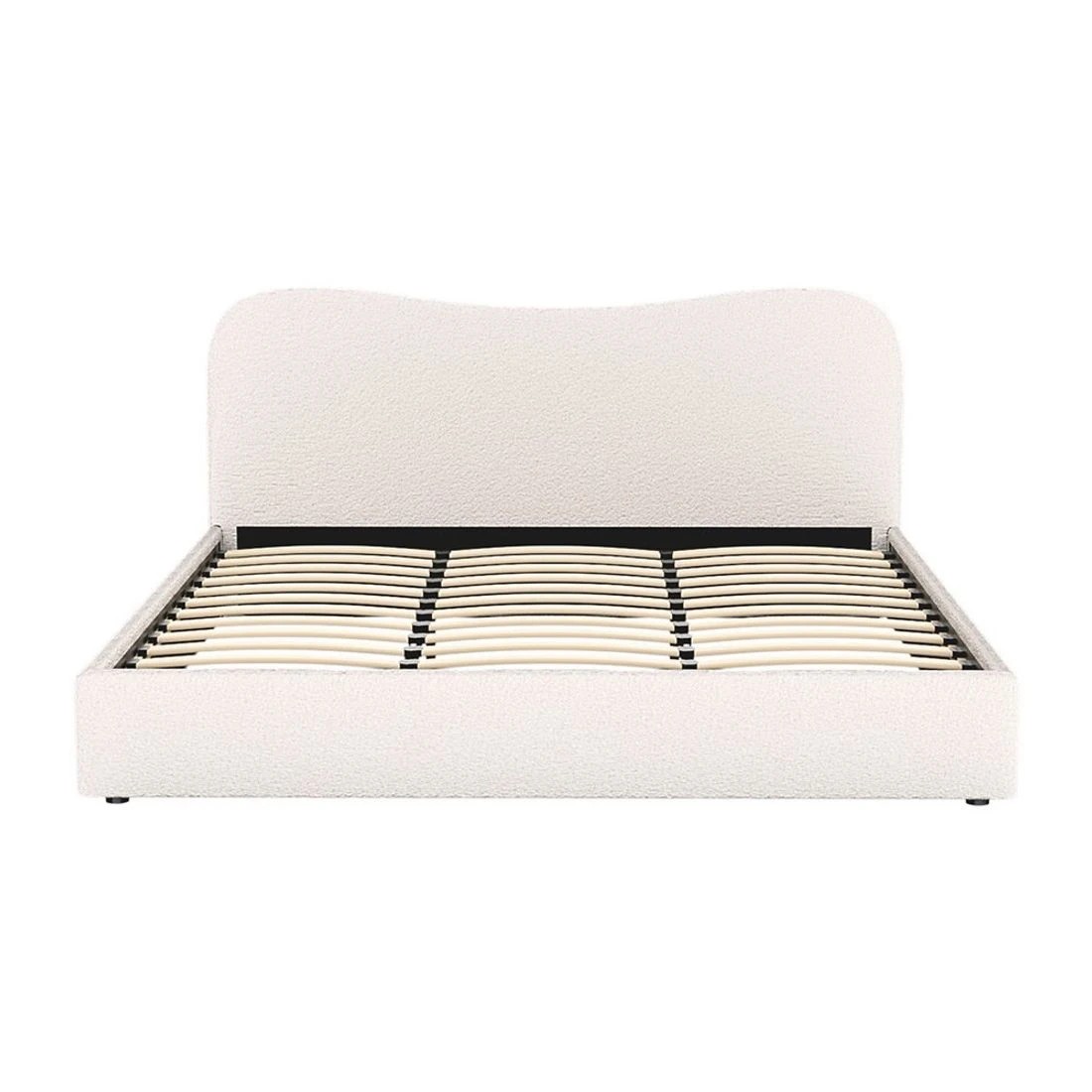 4 Artiss Bed Frame King Size Boucle DARA - White, 4 of 5