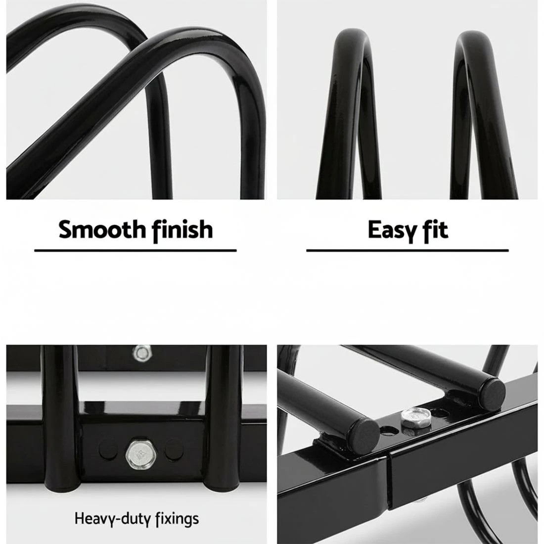 5 Weisshorn 6 Bike Stand Rack Bicycle Storage Floor Parking Holder Cycling - Black, 5 of 9