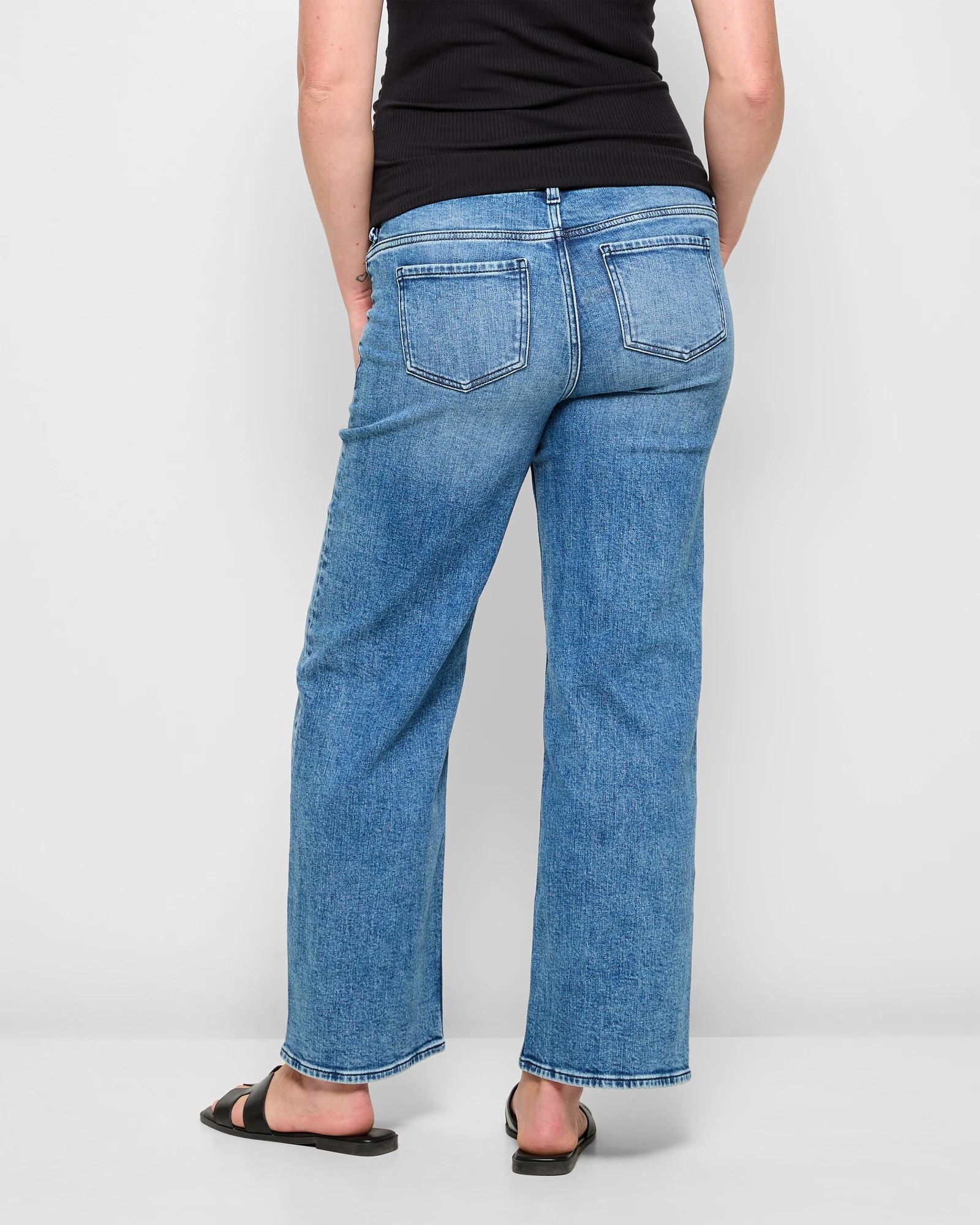 4 Target Maternity Under The Belly Wide Leg Denim Jeans CAPRI BLUE, 4 of 5