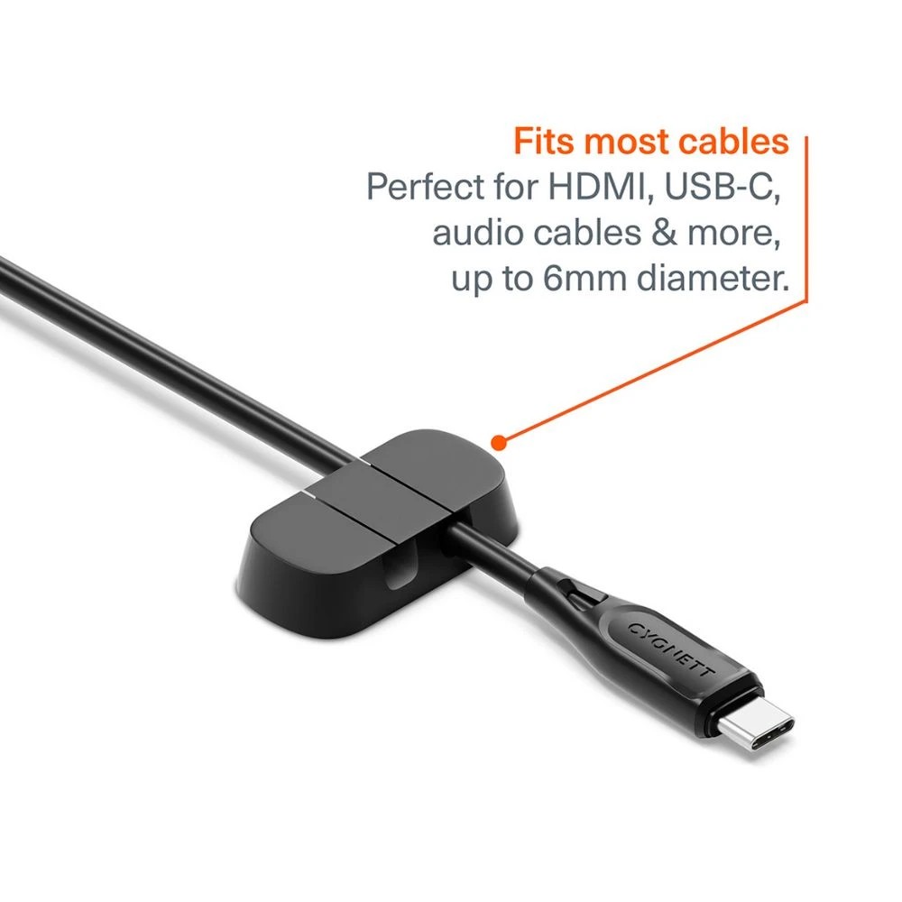 5 Cygnett Tangle Tamer 2 Slot Cable Organser 4 Pack Black, 5 of 7