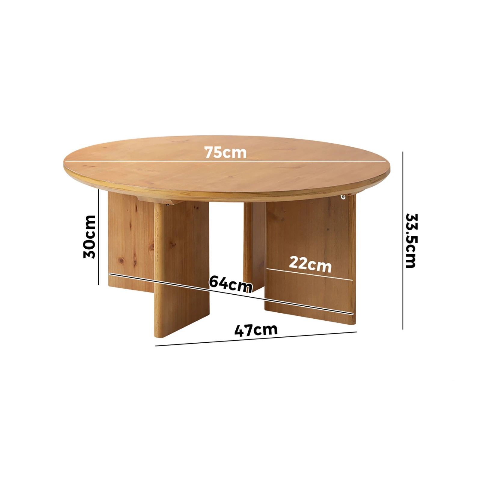 10 Oikiture Coffee Table Round Side End Tables Sofa Cafe Desk
 - Natural, 10 of 10