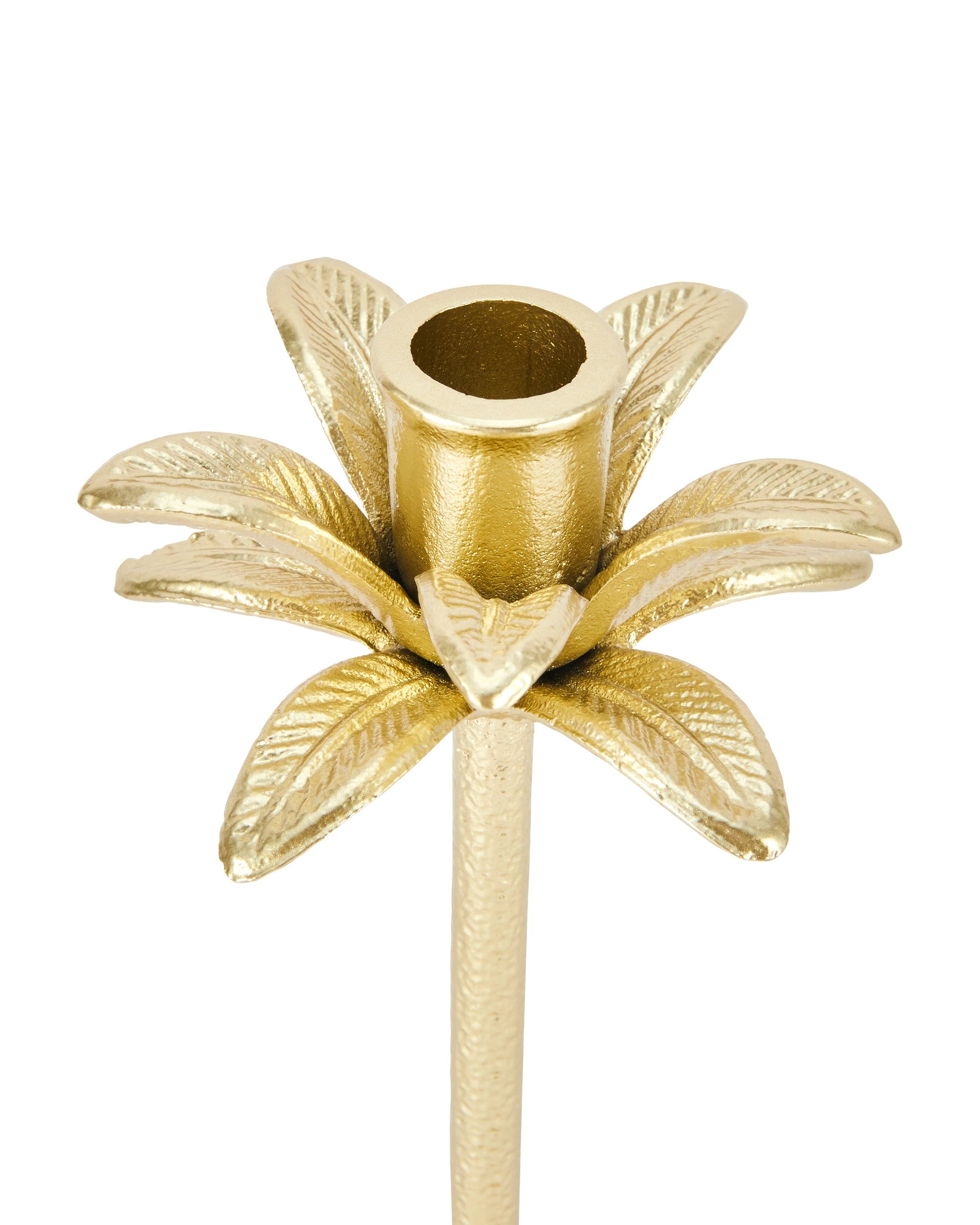 3 Brass Look Palm Taper Candle Holder, 3 of 5