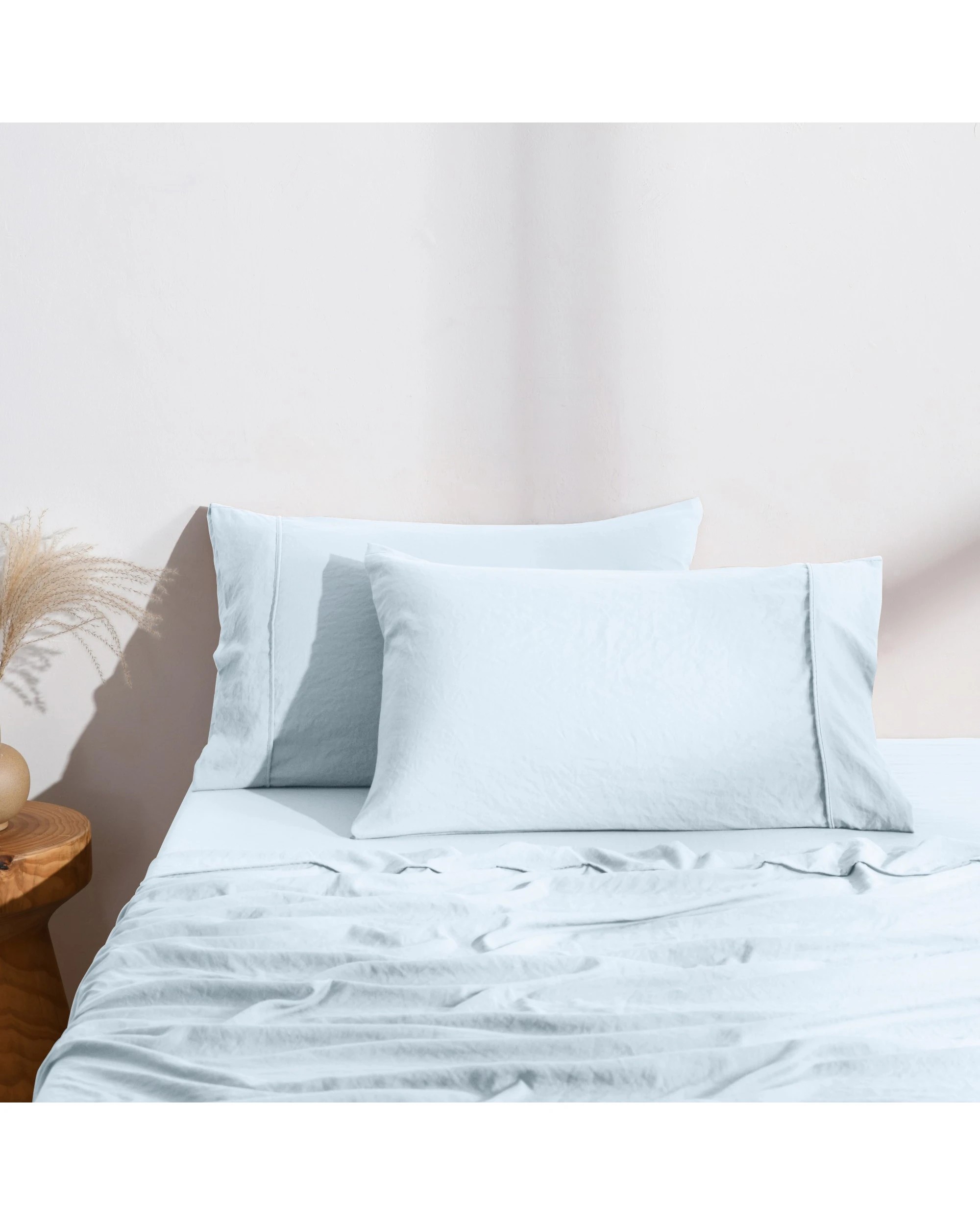 1 Dreamaker Superfine Washed Microfibre Standard Pillowcase Twin Pack - Ice Blue, 1 of 6